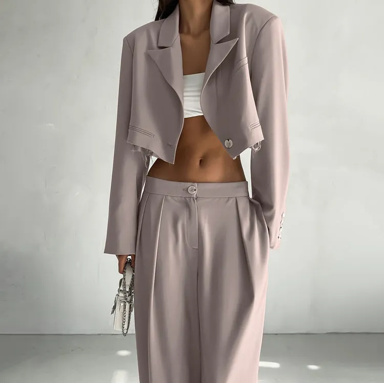 Khaki Tailored Suit Set