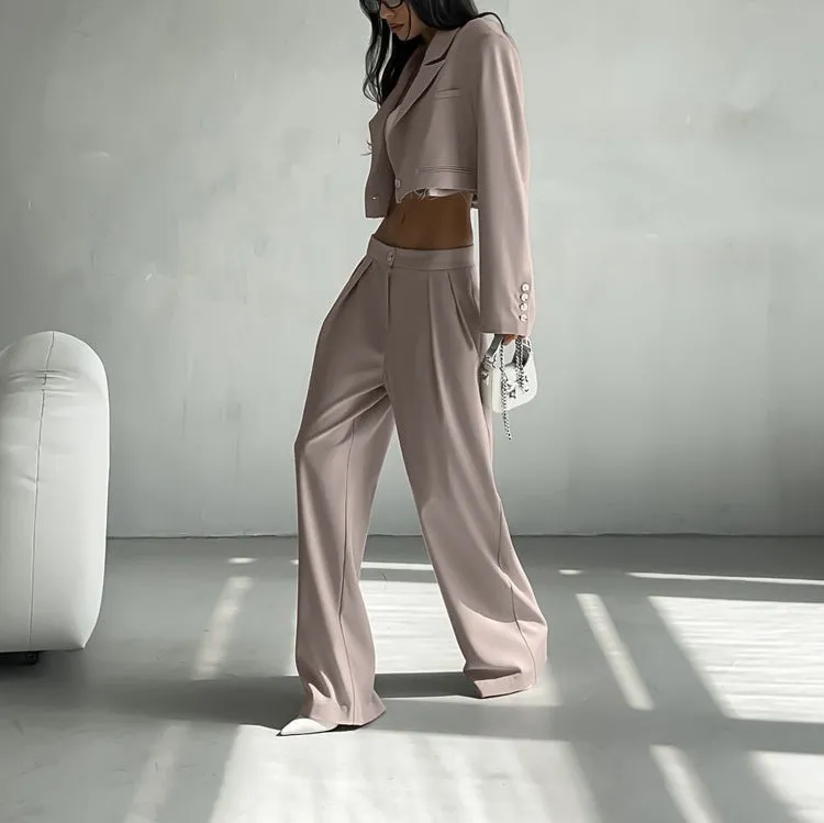 Khaki Tailored Suit Set