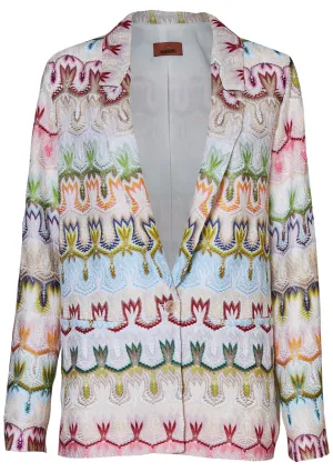 Knit Blazer White/Multicolour