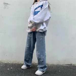 Ladies' High Waist Denim Slacks