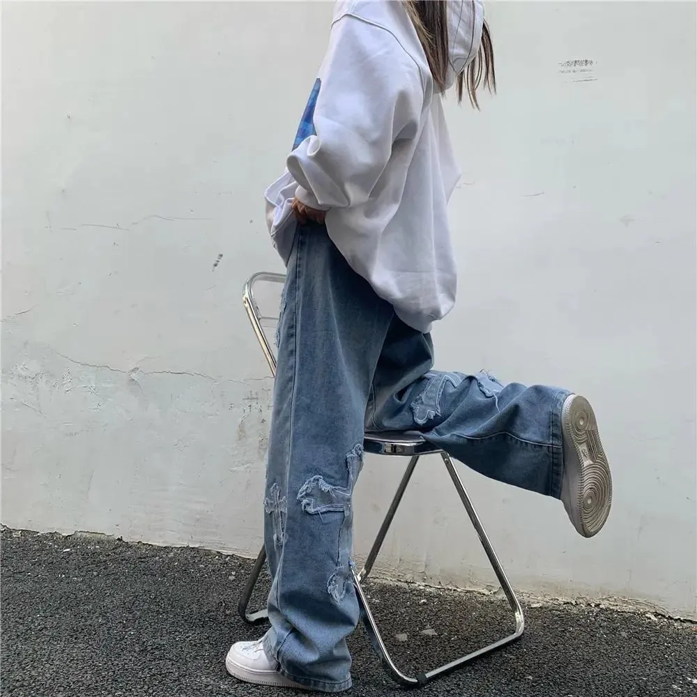 Ladies' High Waist Denim Slacks