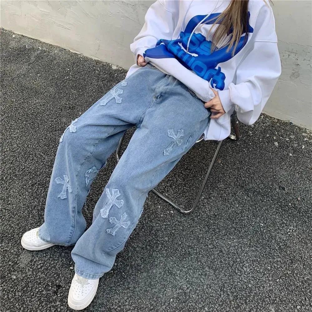 Ladies' High Waist Denim Slacks