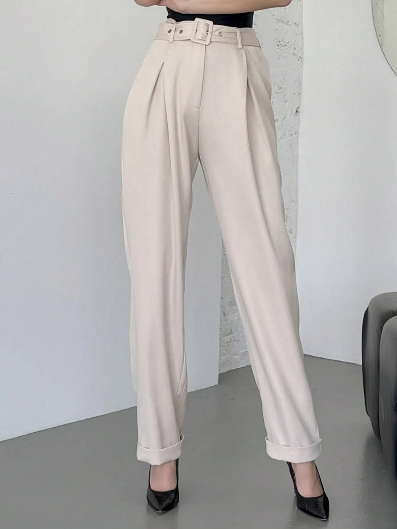 Ladies' Plain Wide Leg Casual Trousers