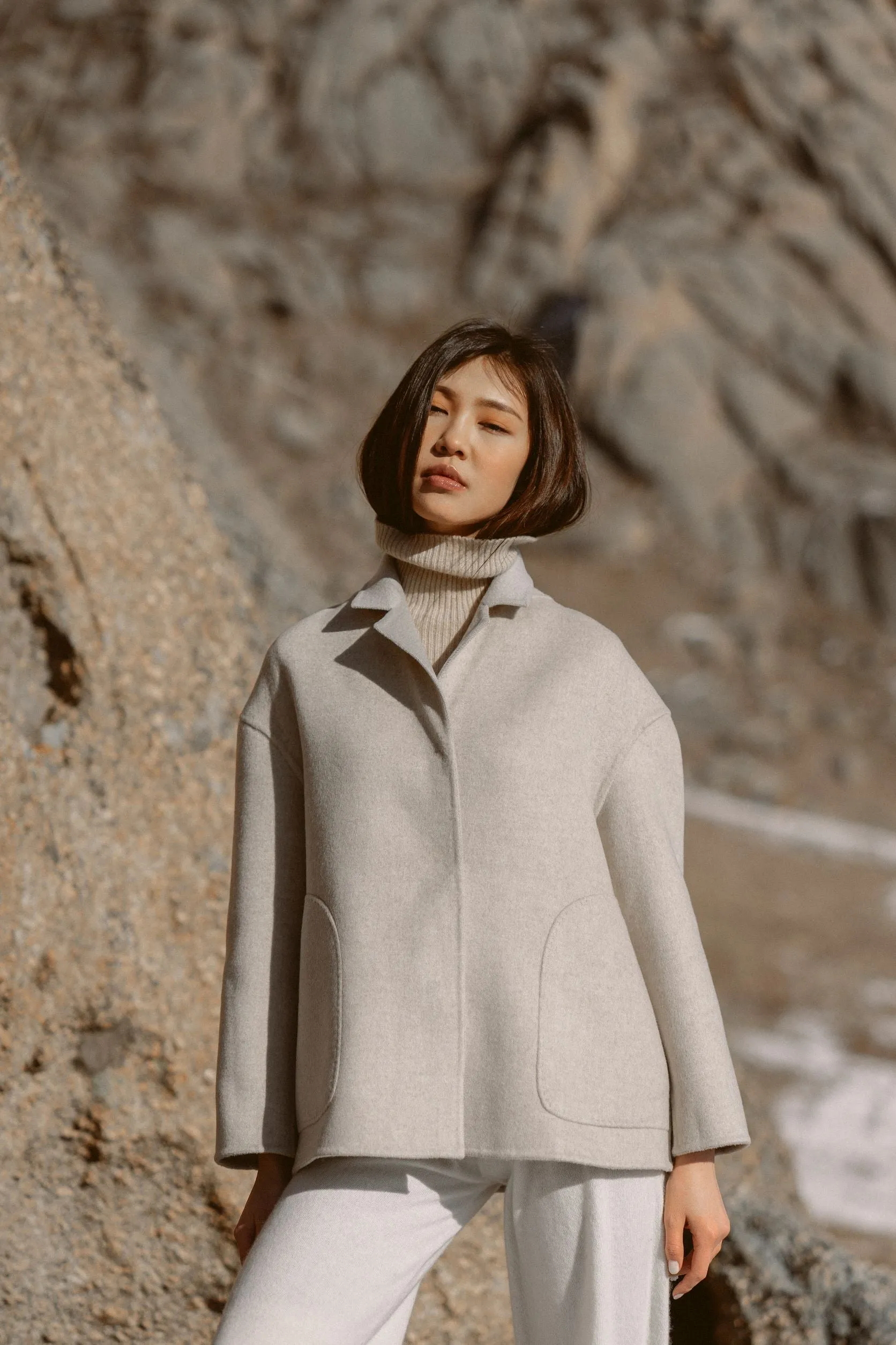 Lapel Collar Short Coat