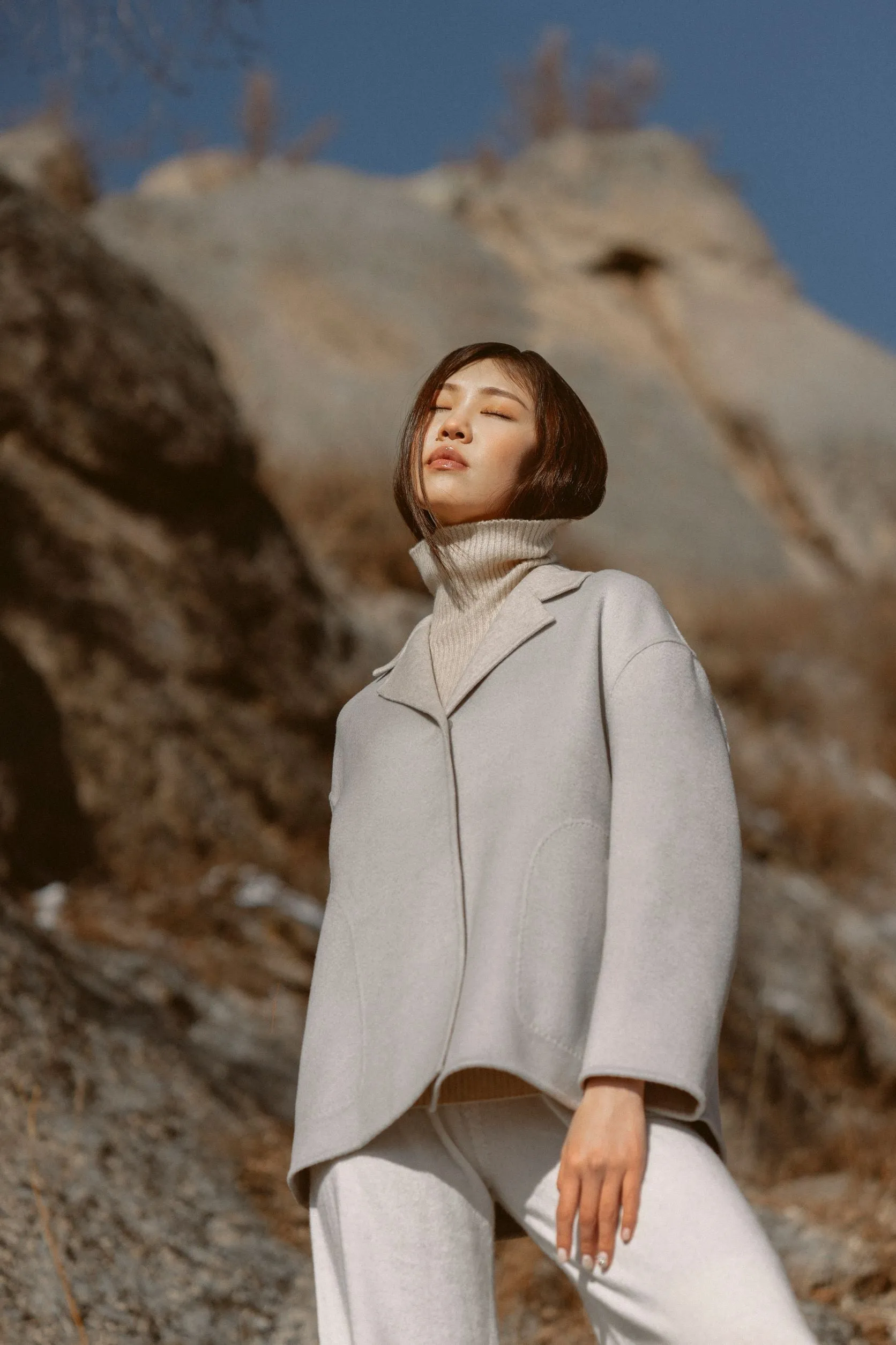Lapel Collar Short Coat