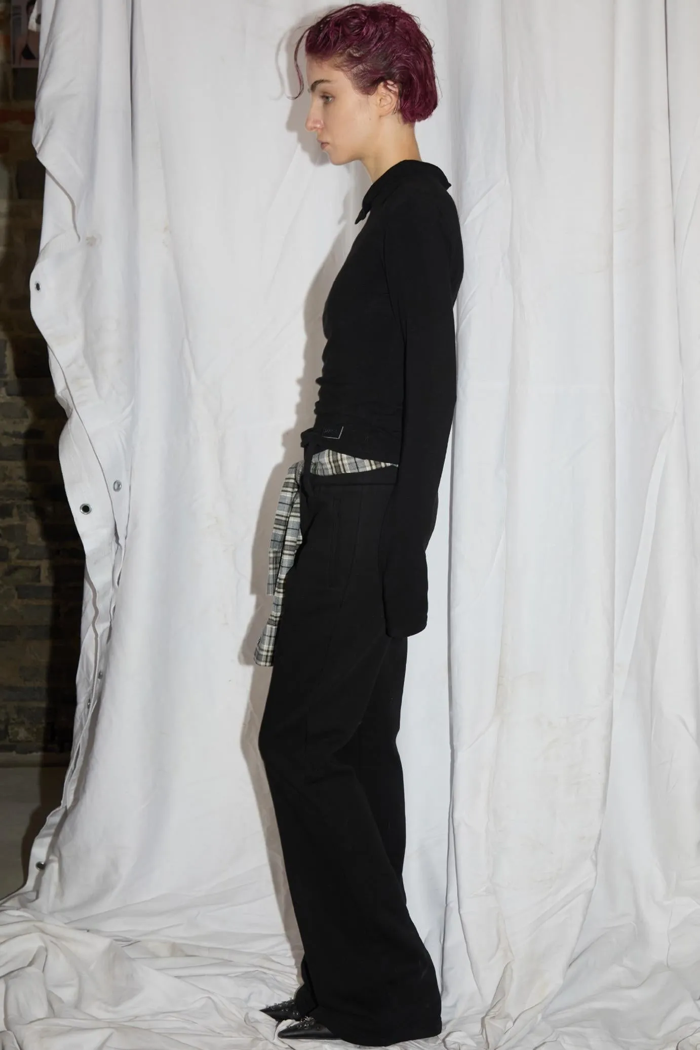 Lattice Split-Leg Wide Sweatpants