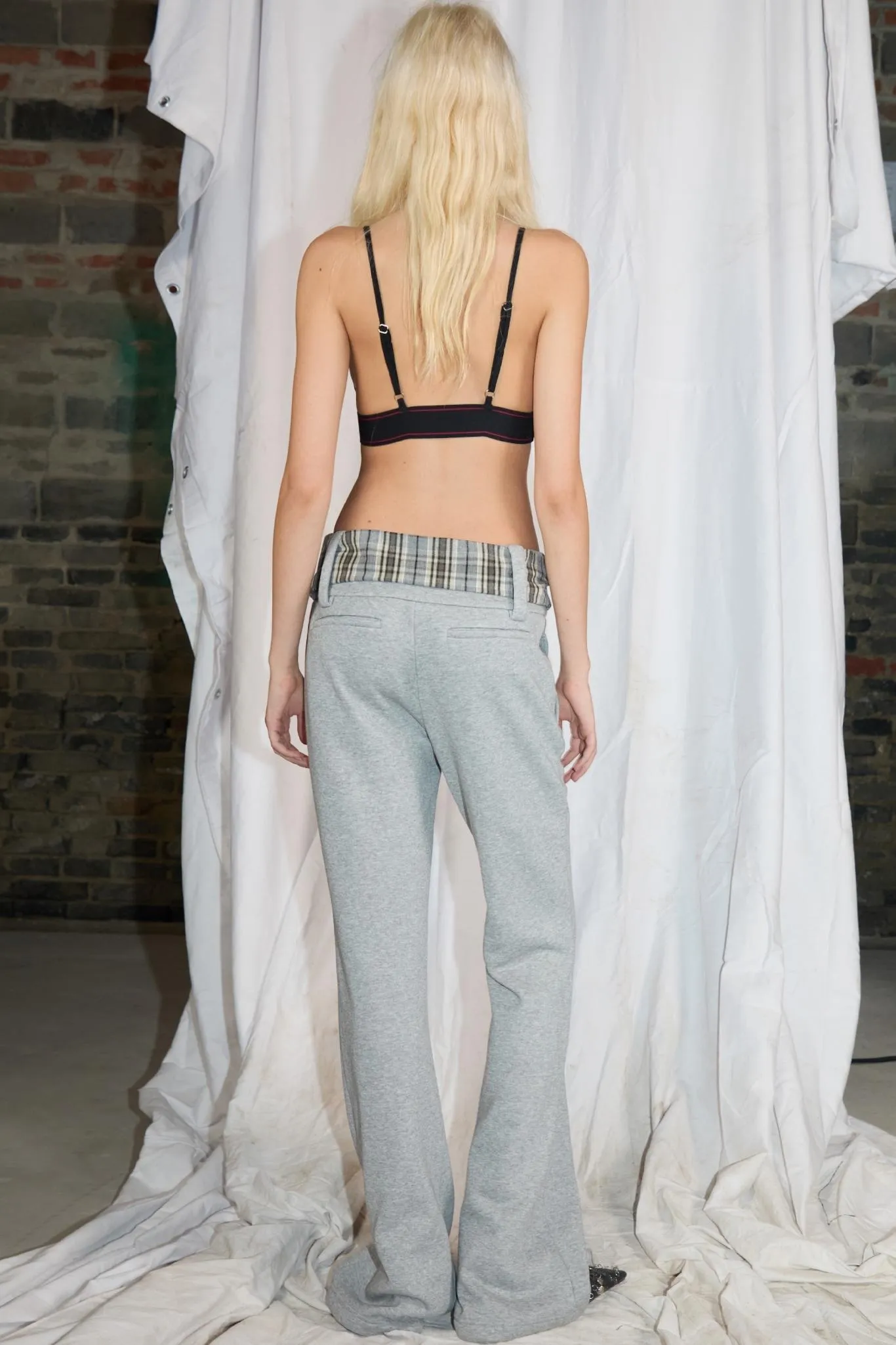 Lattice Split-Leg Wide Sweatpants
