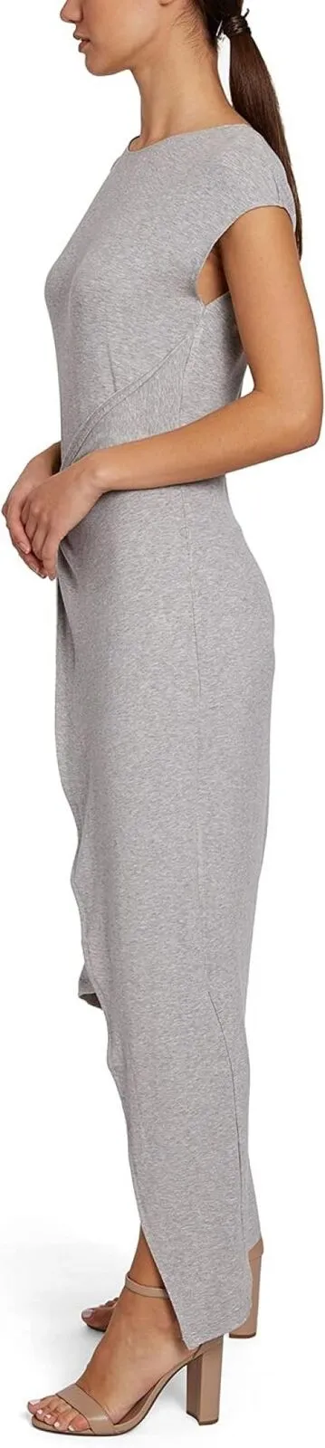 Laundry By Shelli Segal Womens Midi Cap Sleeve Asymmetrical Knot Dresses Gray XL