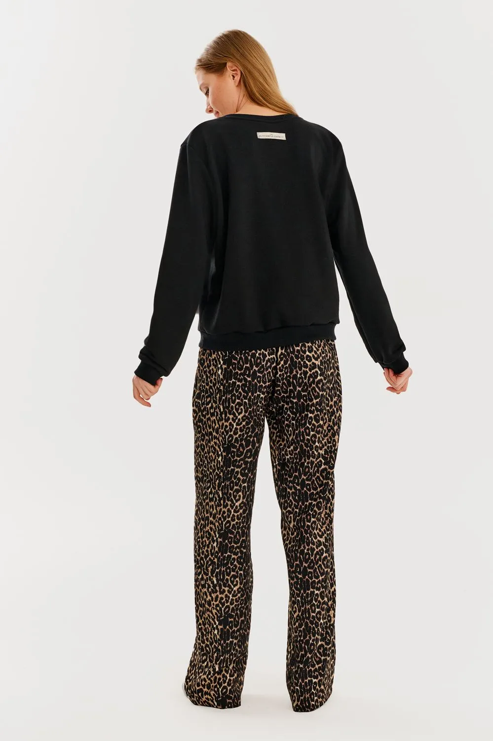 Leopard wide-leg pants