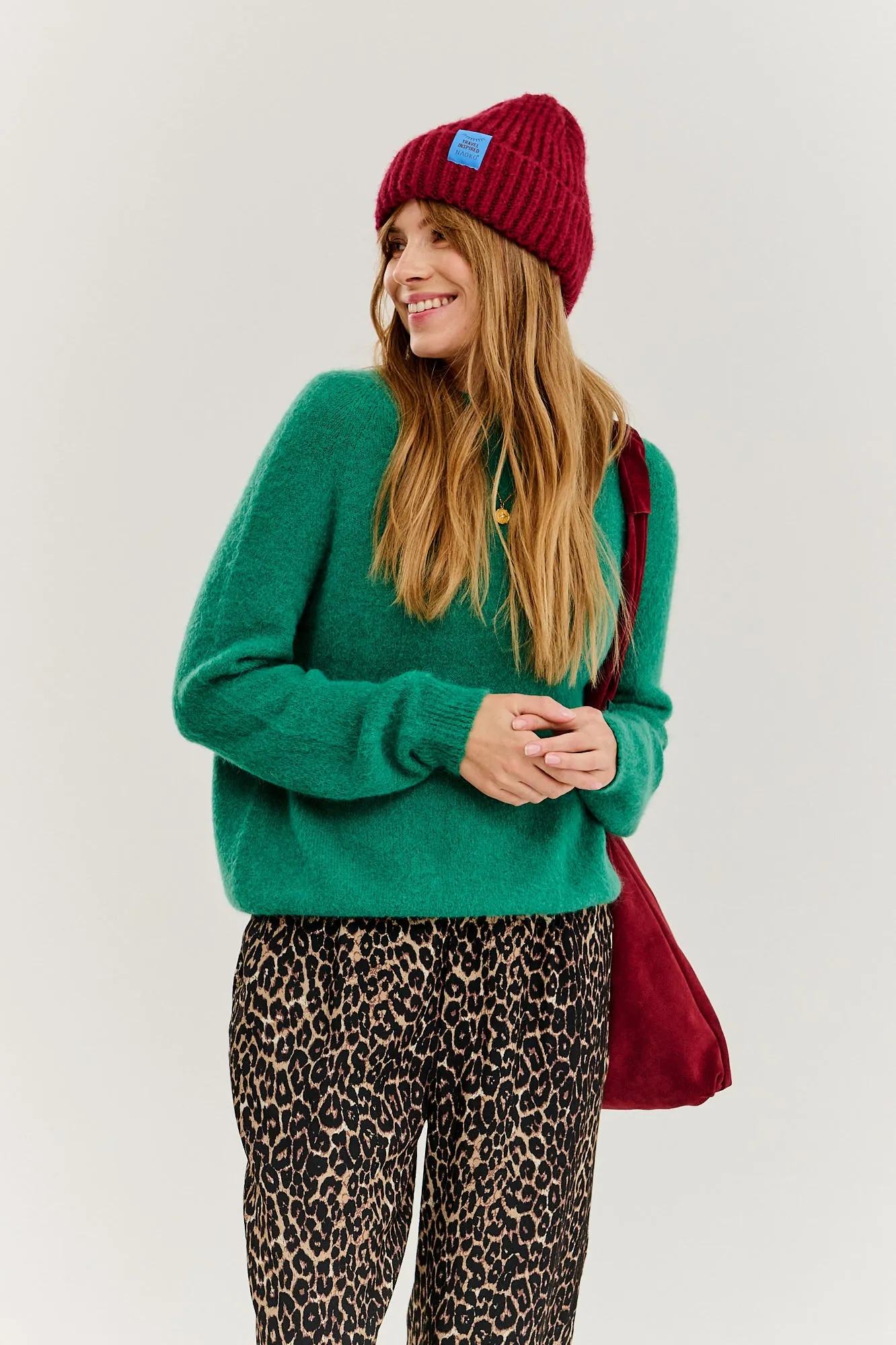 Leopard wide-leg pants
