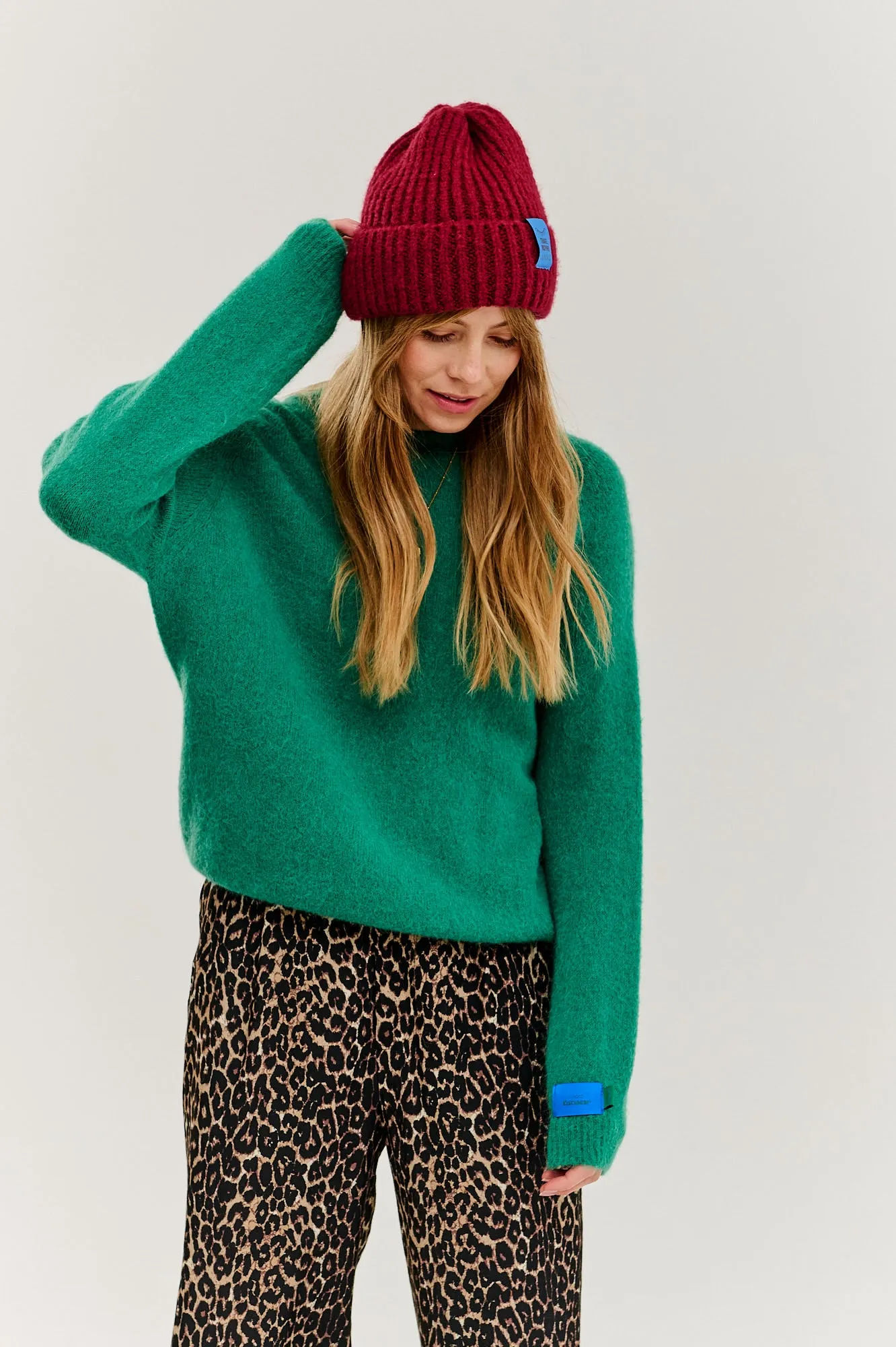 Leopard wide-leg pants