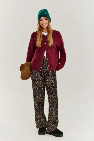 Leopard wide-leg pants