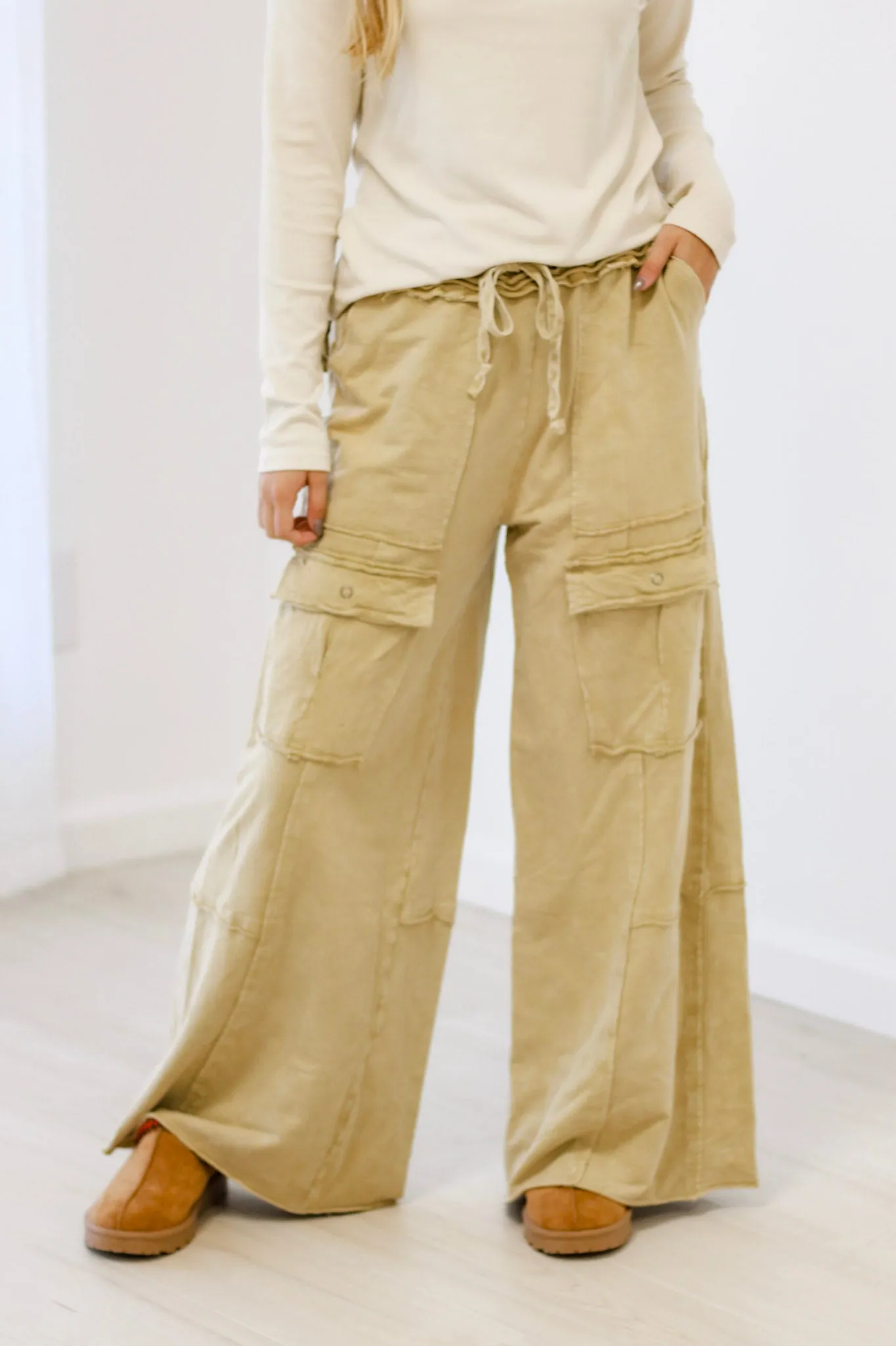 Level Up Wide Leg Pants in Honey Mustard