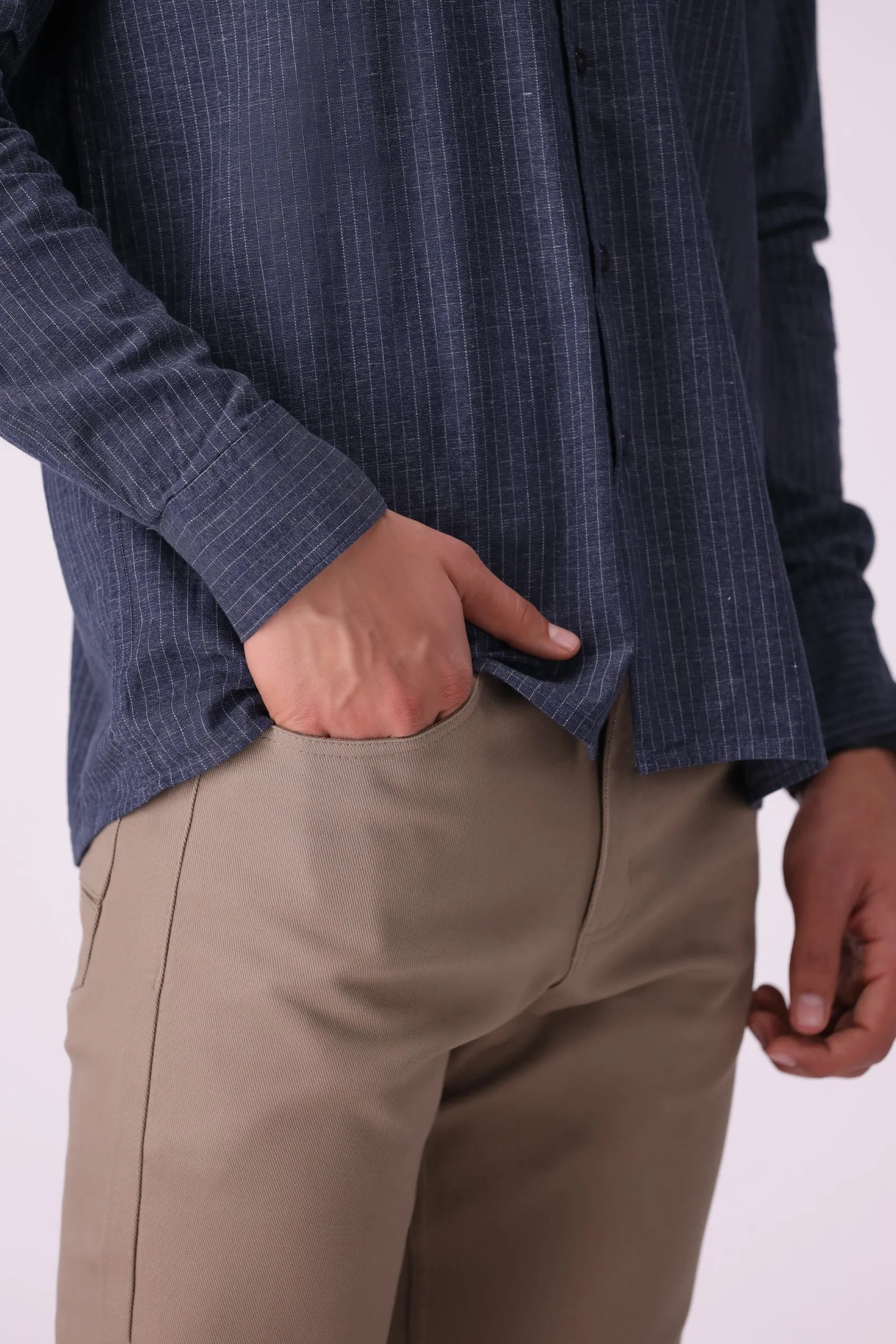 Light Brown Tapperd Fit Pants