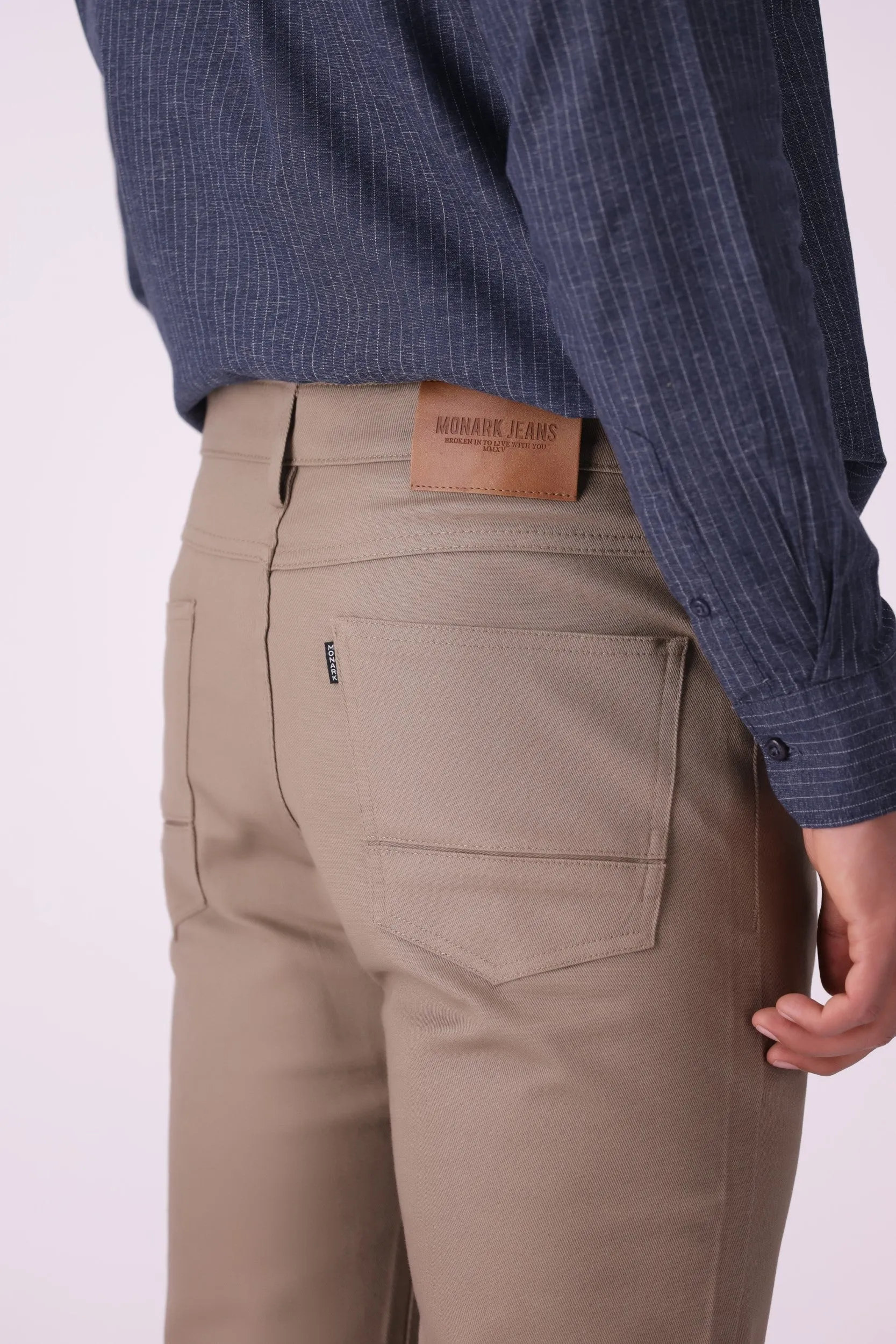 Light Brown Tapperd Fit Pants
