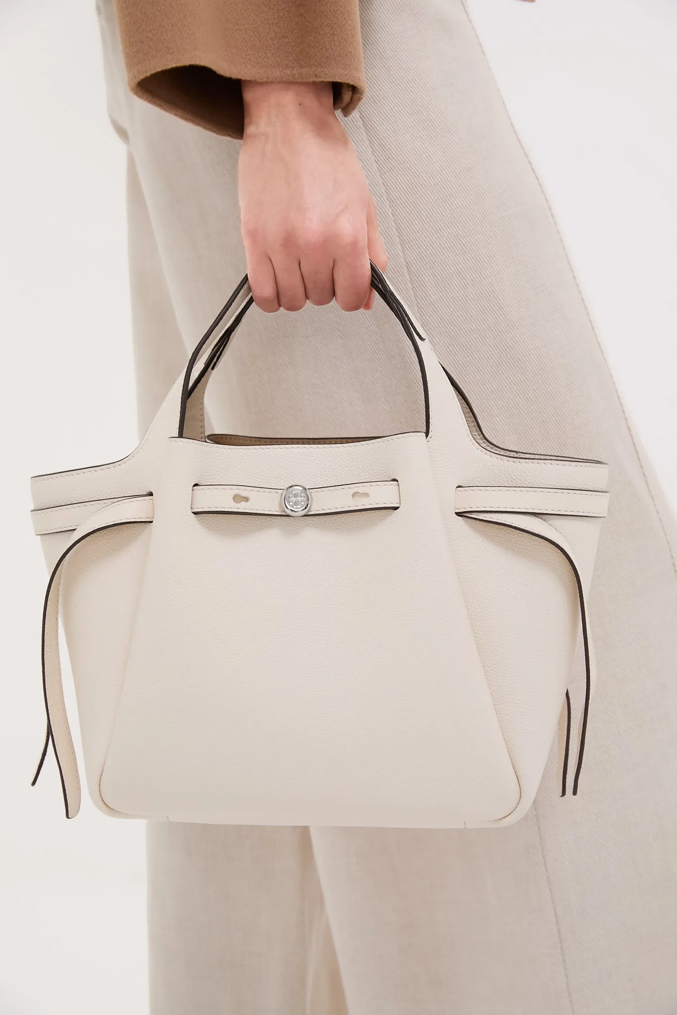 Light Cream Romy Pebbled Satchel