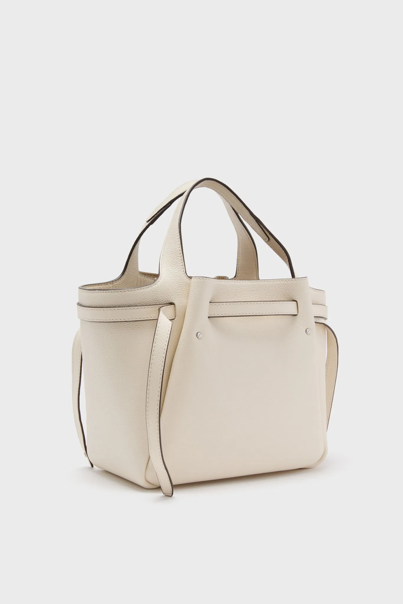 Light Cream Romy Pebbled Satchel