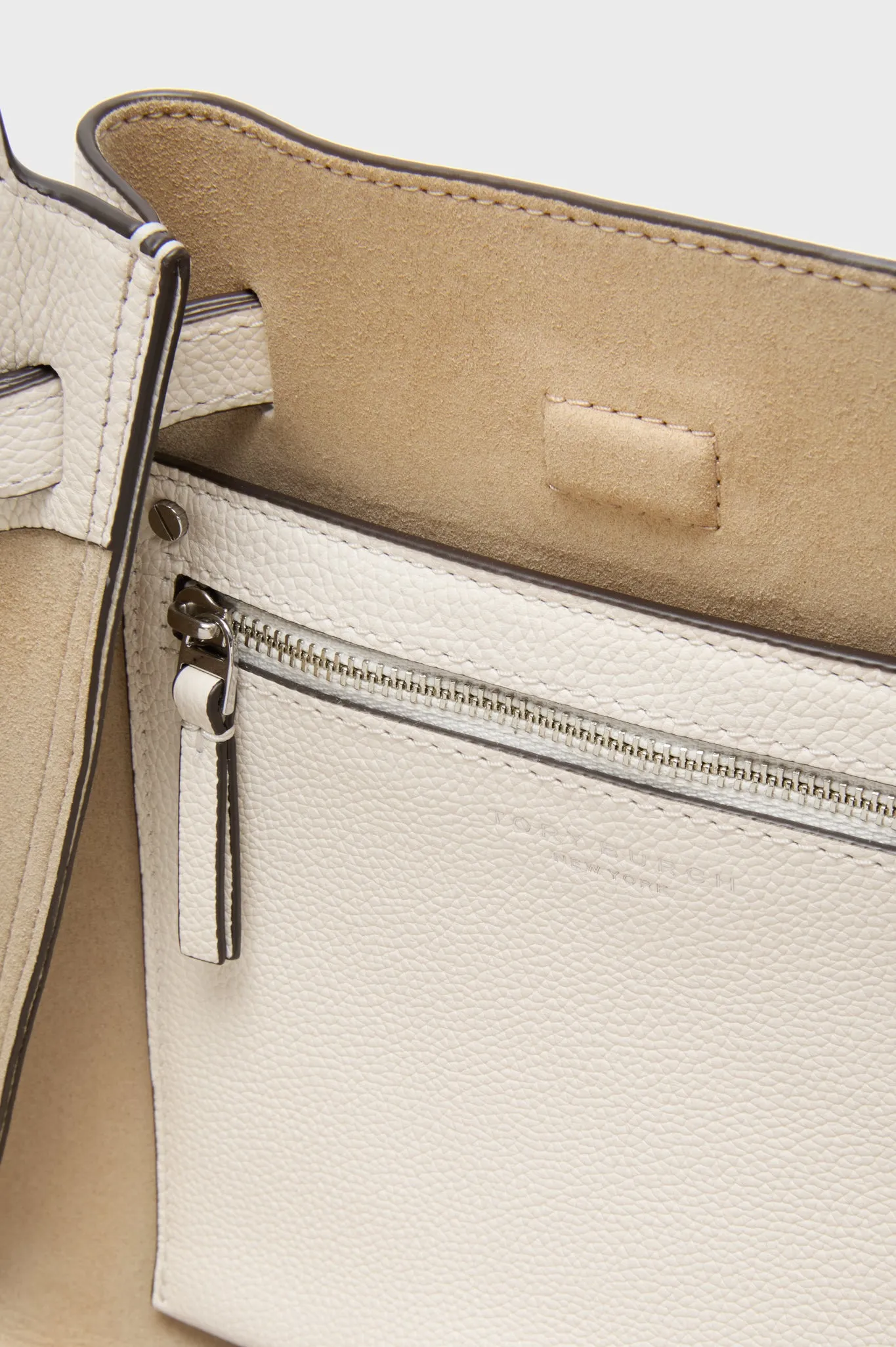 Light Cream Romy Pebbled Satchel