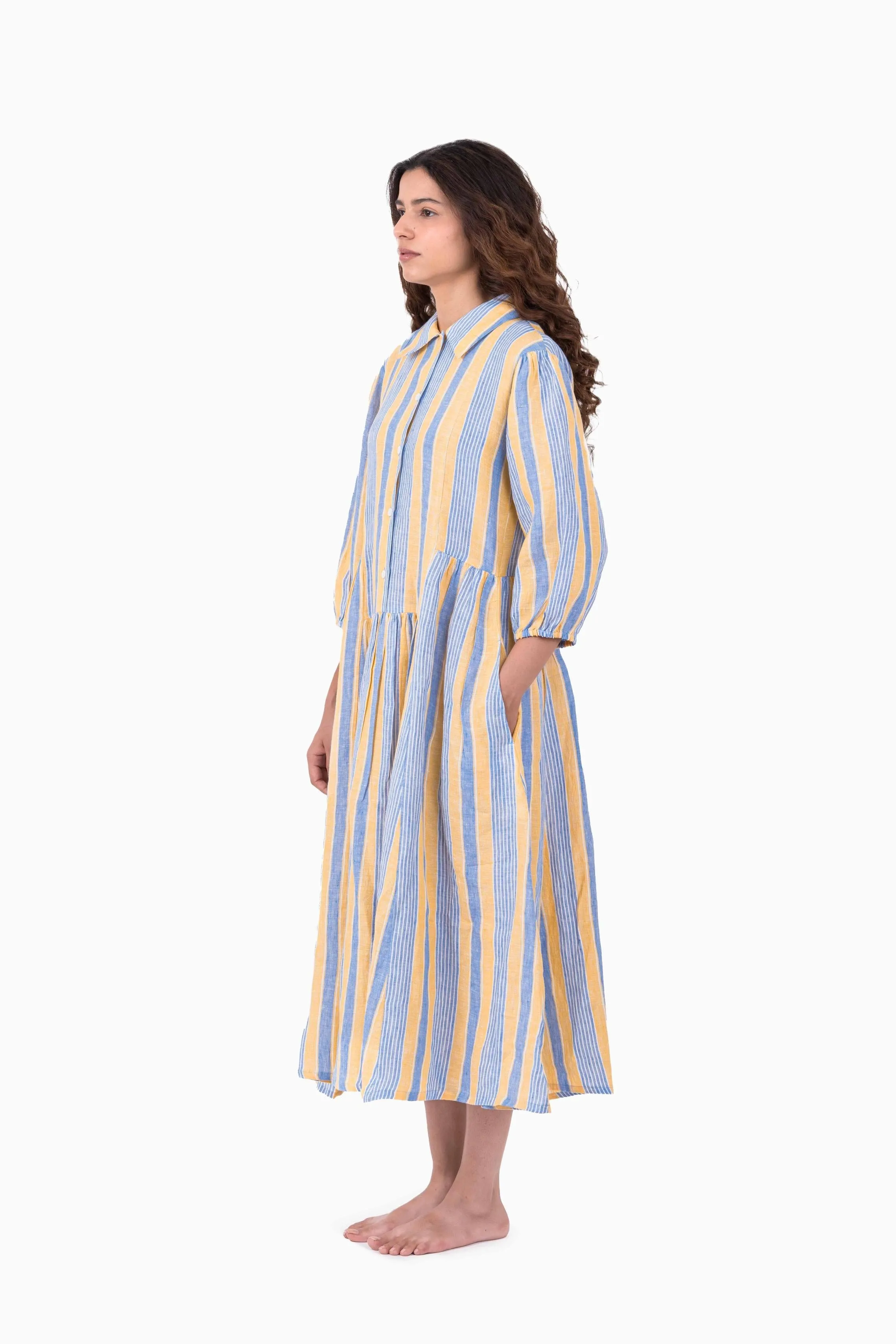 Linen Jane Dress-Vern Yellow