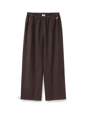 Linen wide leg rubber pants