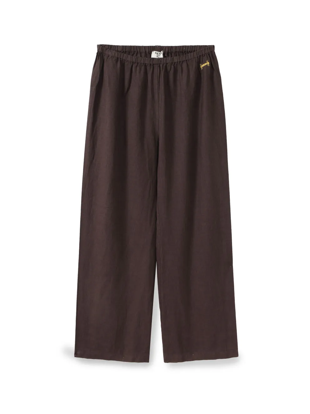Linen wide leg rubber pants