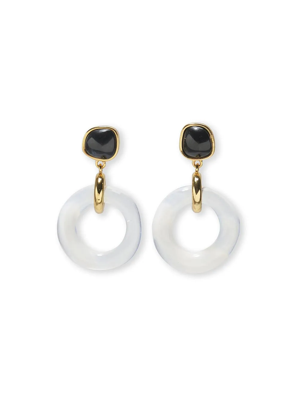 Lizzie Fortunato Madeira Glass Earrings in Mist