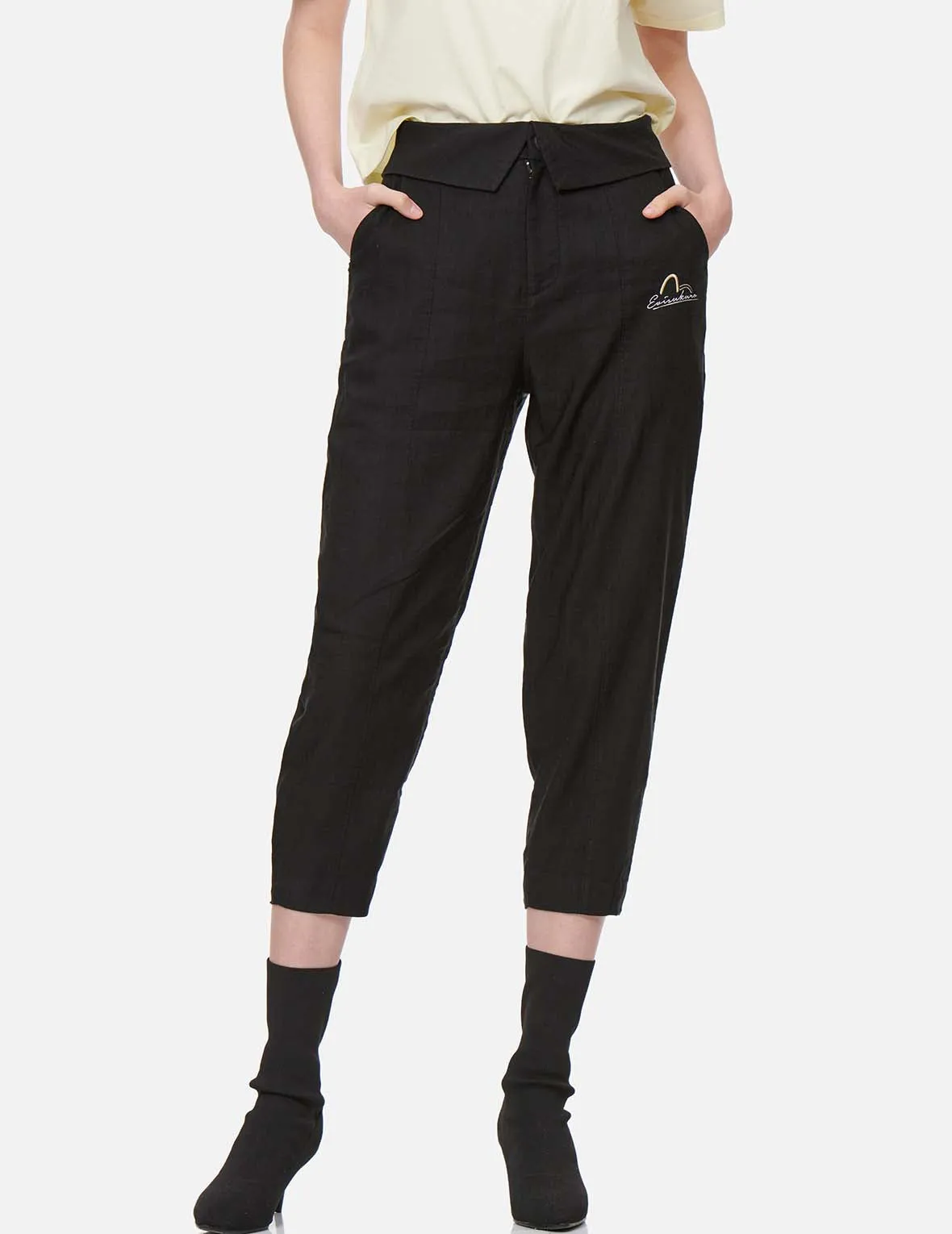 Logo Embroidery Tapered Pants