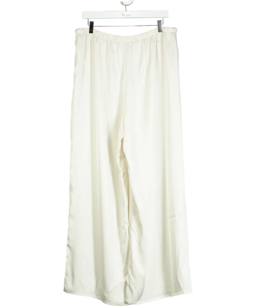 Lounge Underwear Cream Satin Wide-leg  Elasticated Trouser UK XXL