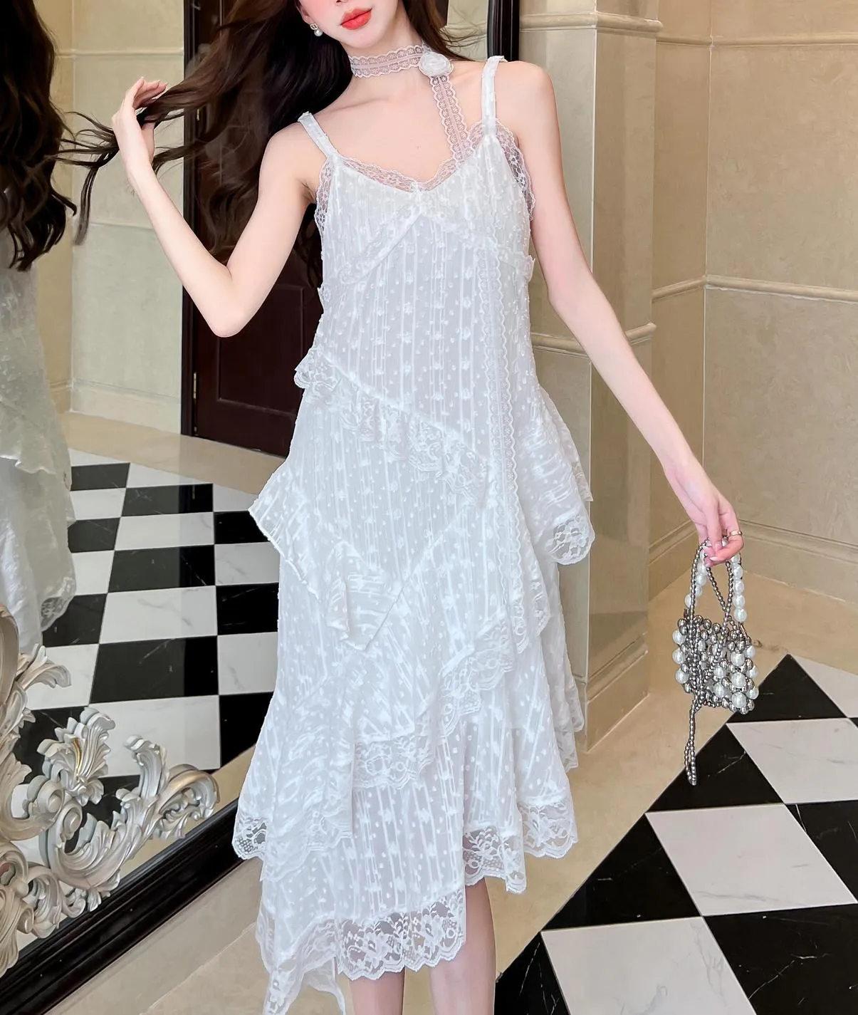 Luxe Asymmetrical Hem Tiered Camisole Dress Perfect for Any Occasion
