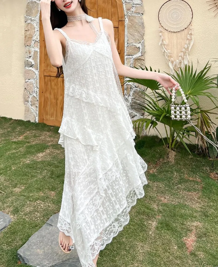 Luxe Asymmetrical Hem Tiered Camisole Dress Perfect for Any Occasion