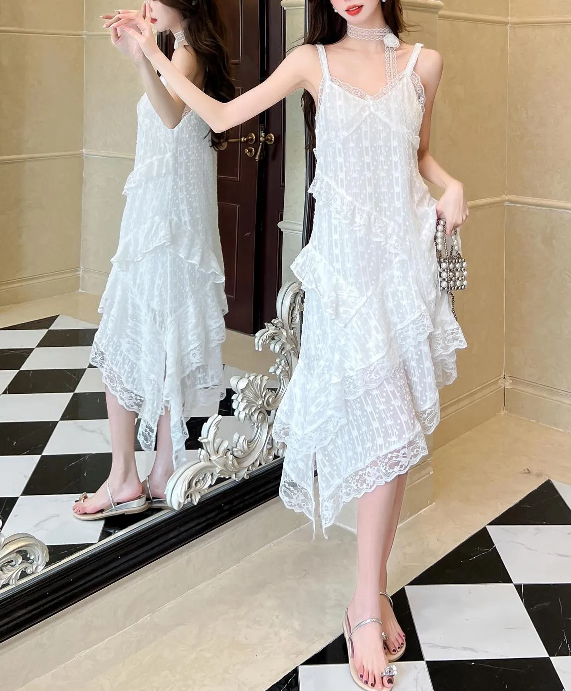 Luxe Asymmetrical Hem Tiered Camisole Dress Perfect for Any Occasion