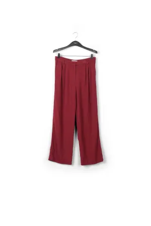 Maroon wide-leg pants