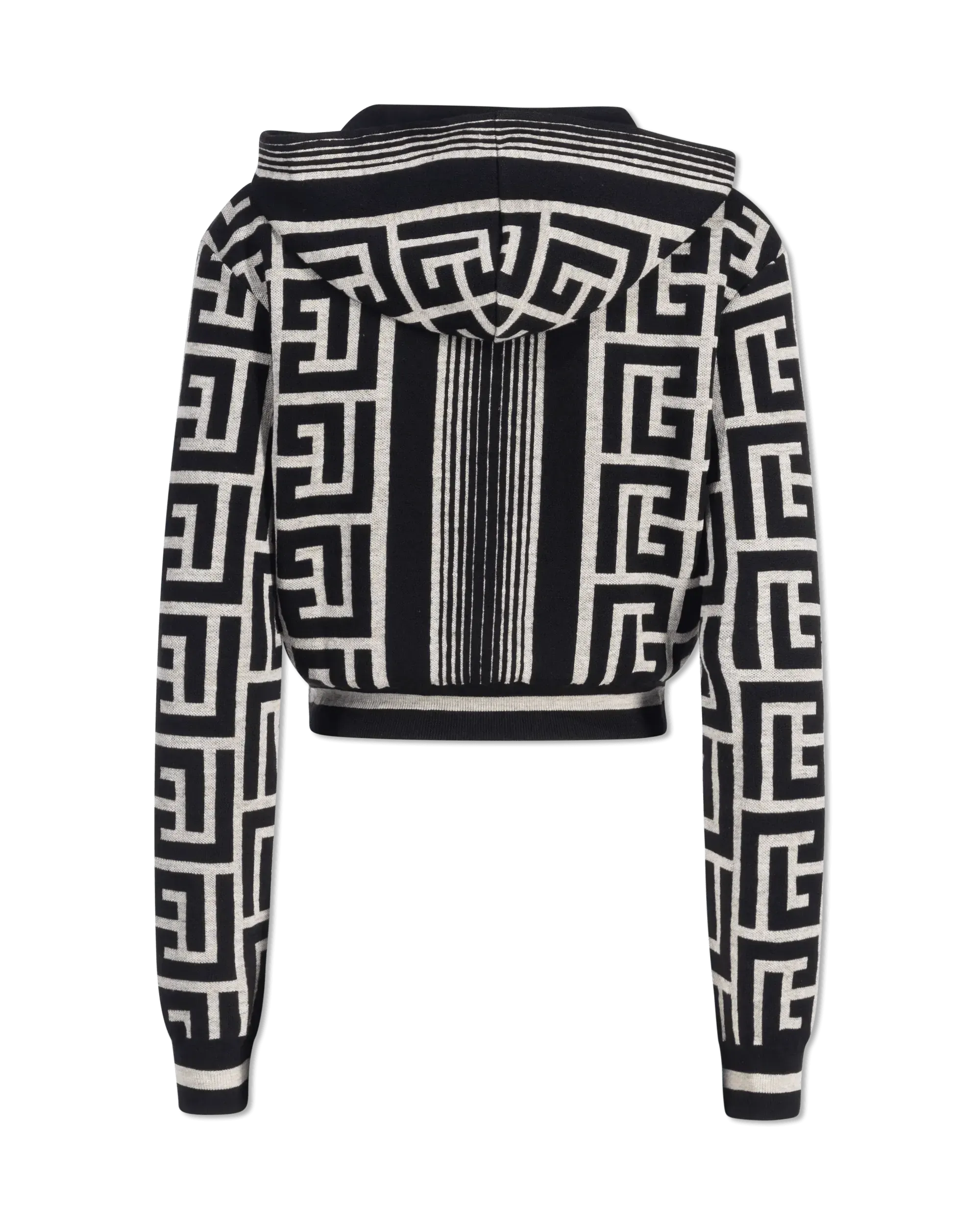 Maxi Monogram Cropped Knit Hoodie