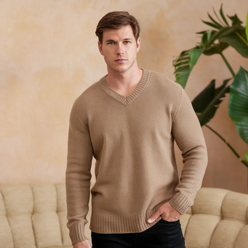 Men’s Merino Wool V-Neck Sweater – Classic Style & Premium Comfort