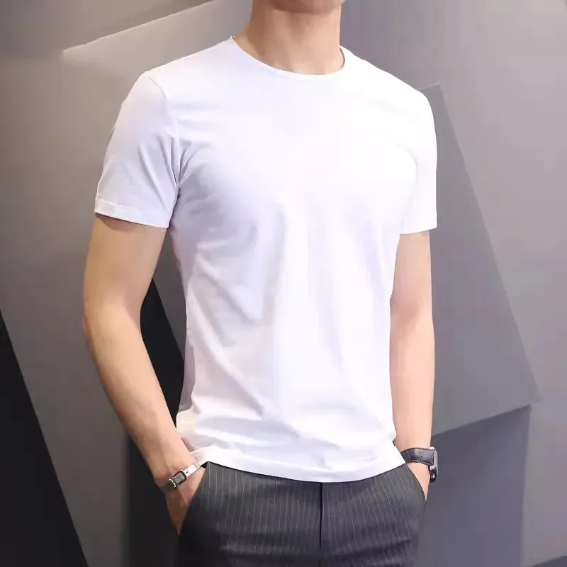 Men's Plain White T-Shirts: Casual Summer O-Neck Tees in Oversize