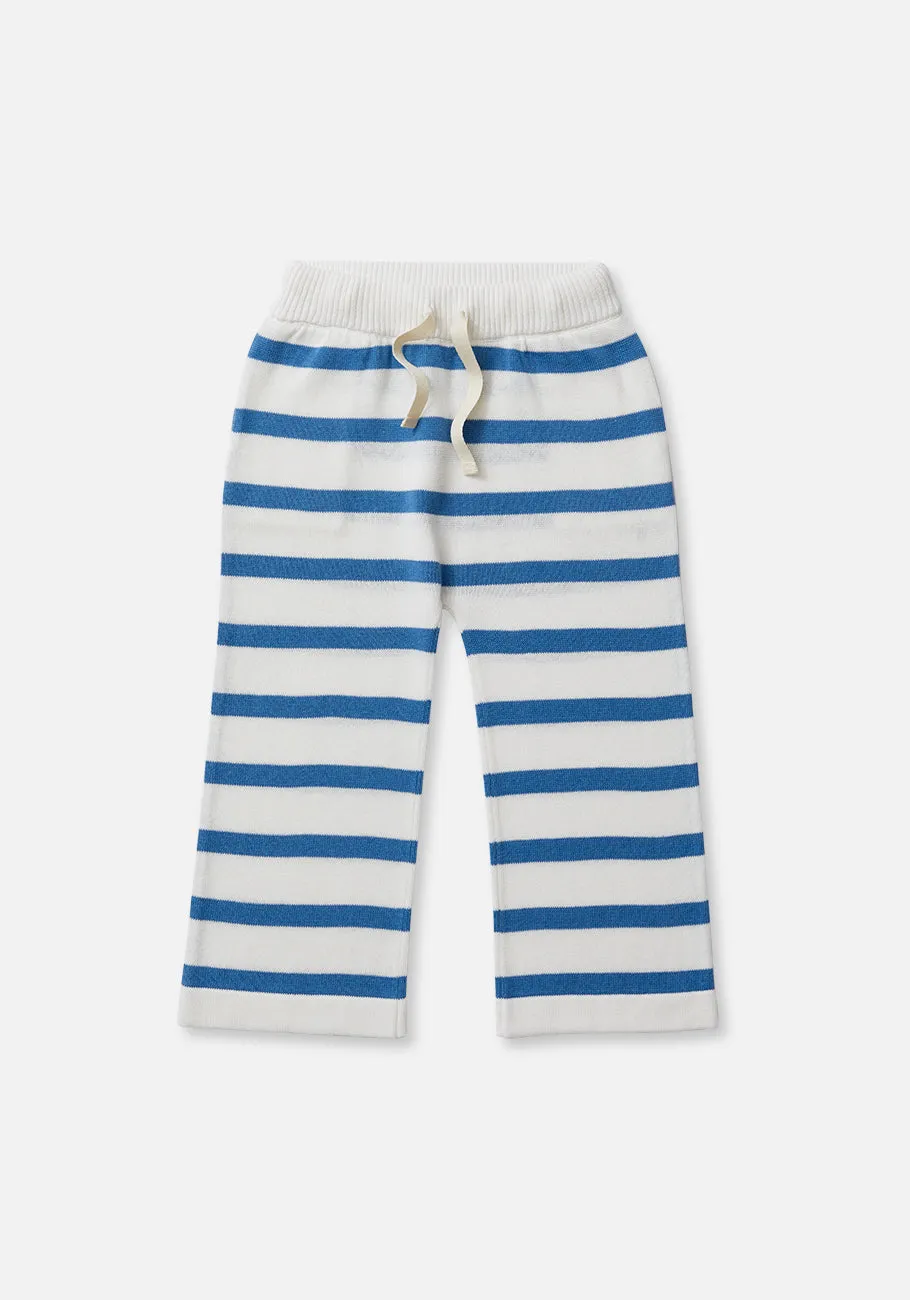 Miann & Co Baby - Wide Leg Knit Pants - Moon Blue Stripe