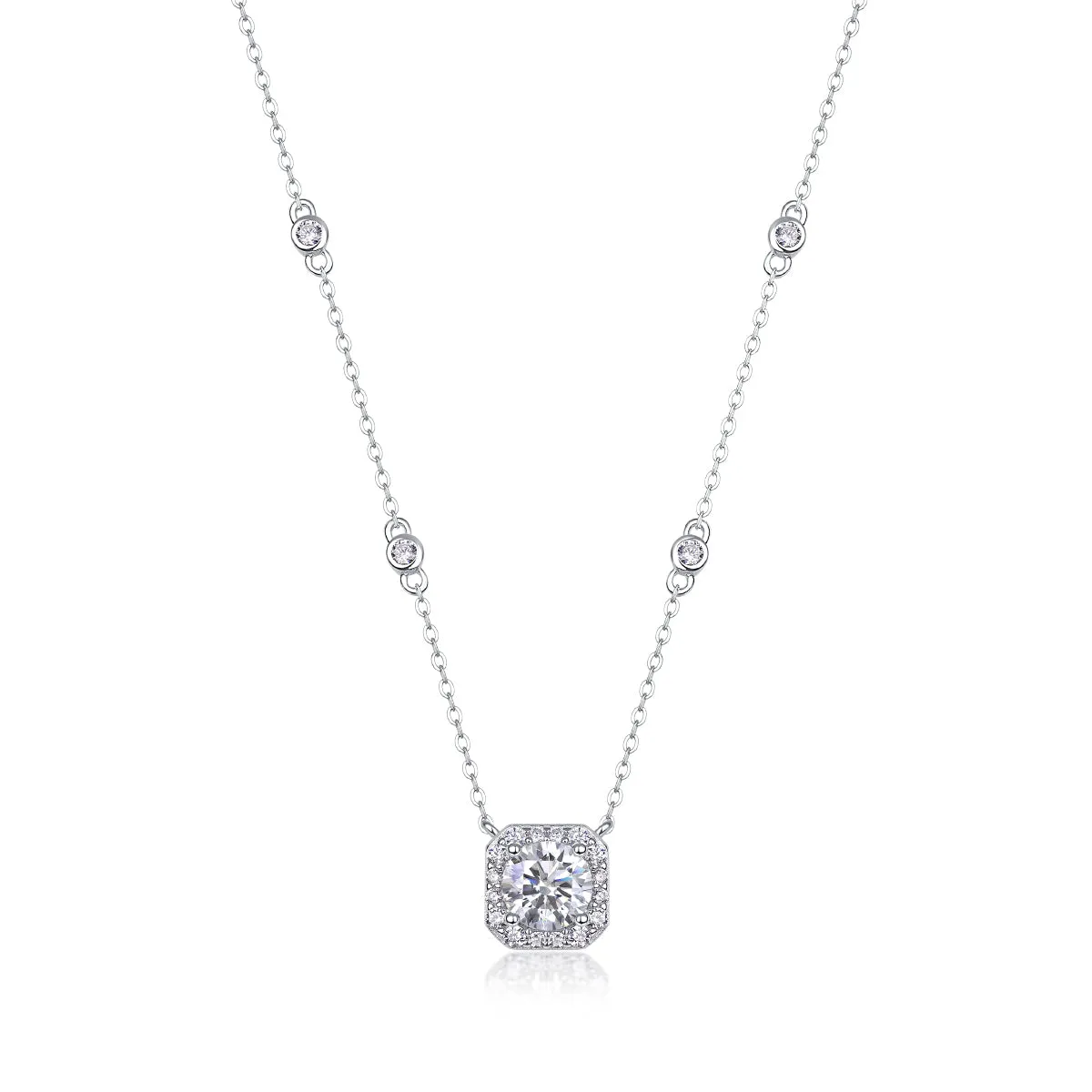 Minimalist Bar Solitaire Station Pendant Necklace