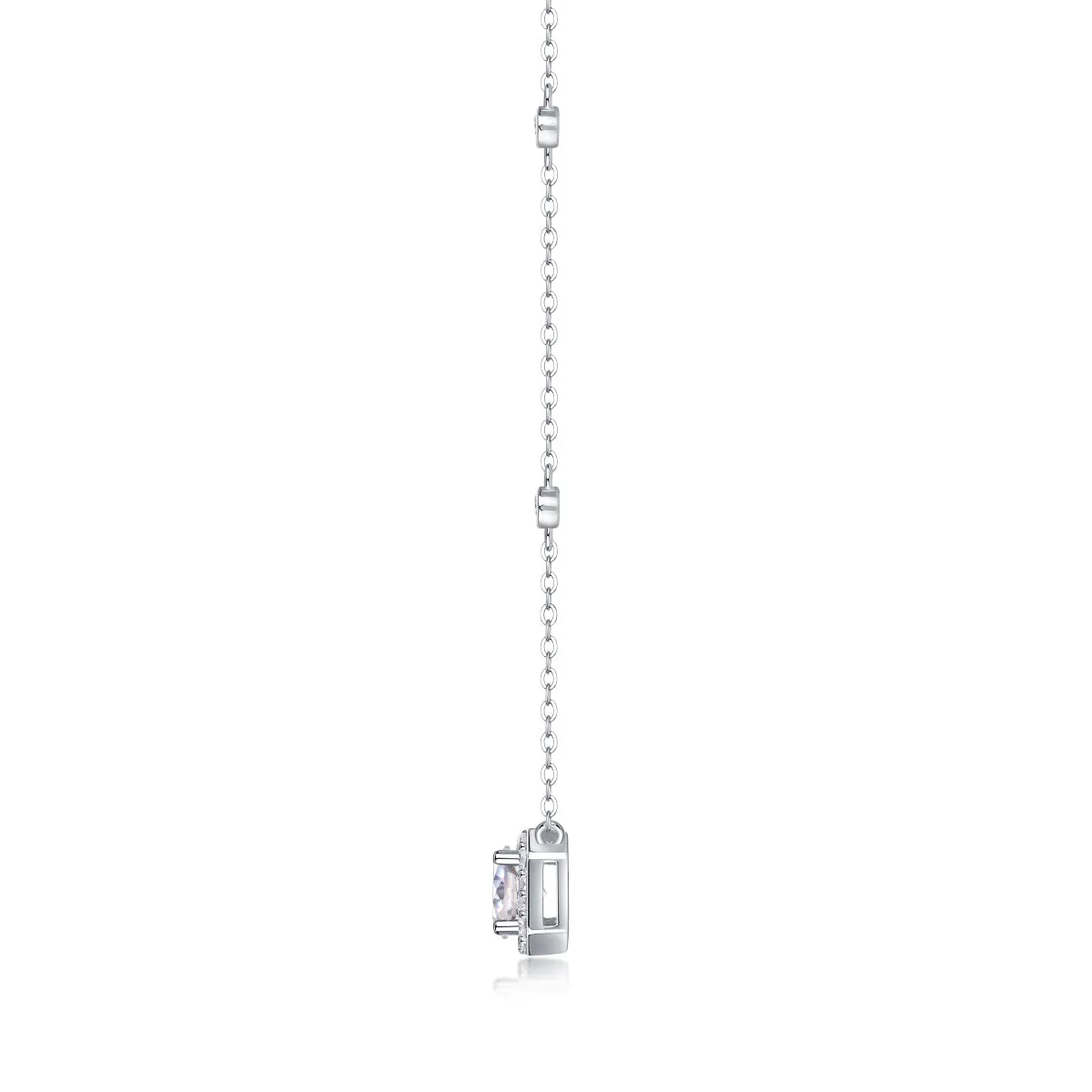 Minimalist Bar Solitaire Station Pendant Necklace