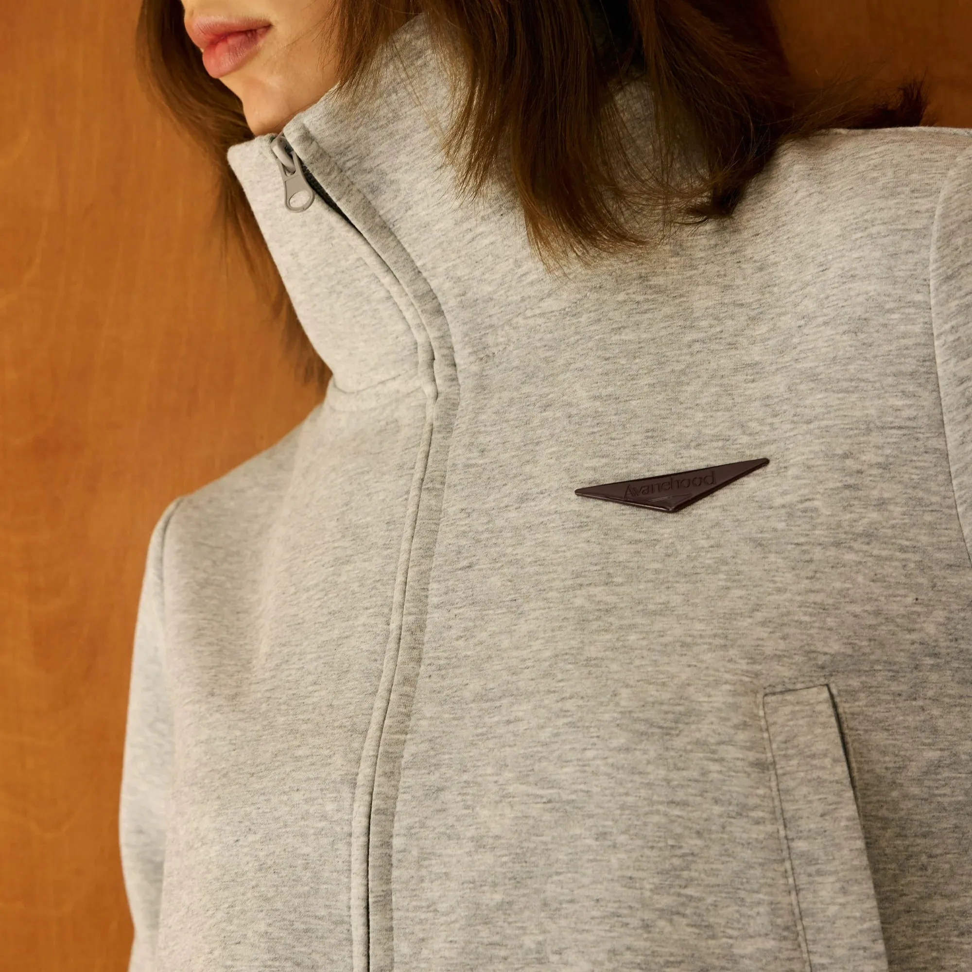 Minimalist High Collar Zip-Up Jacket