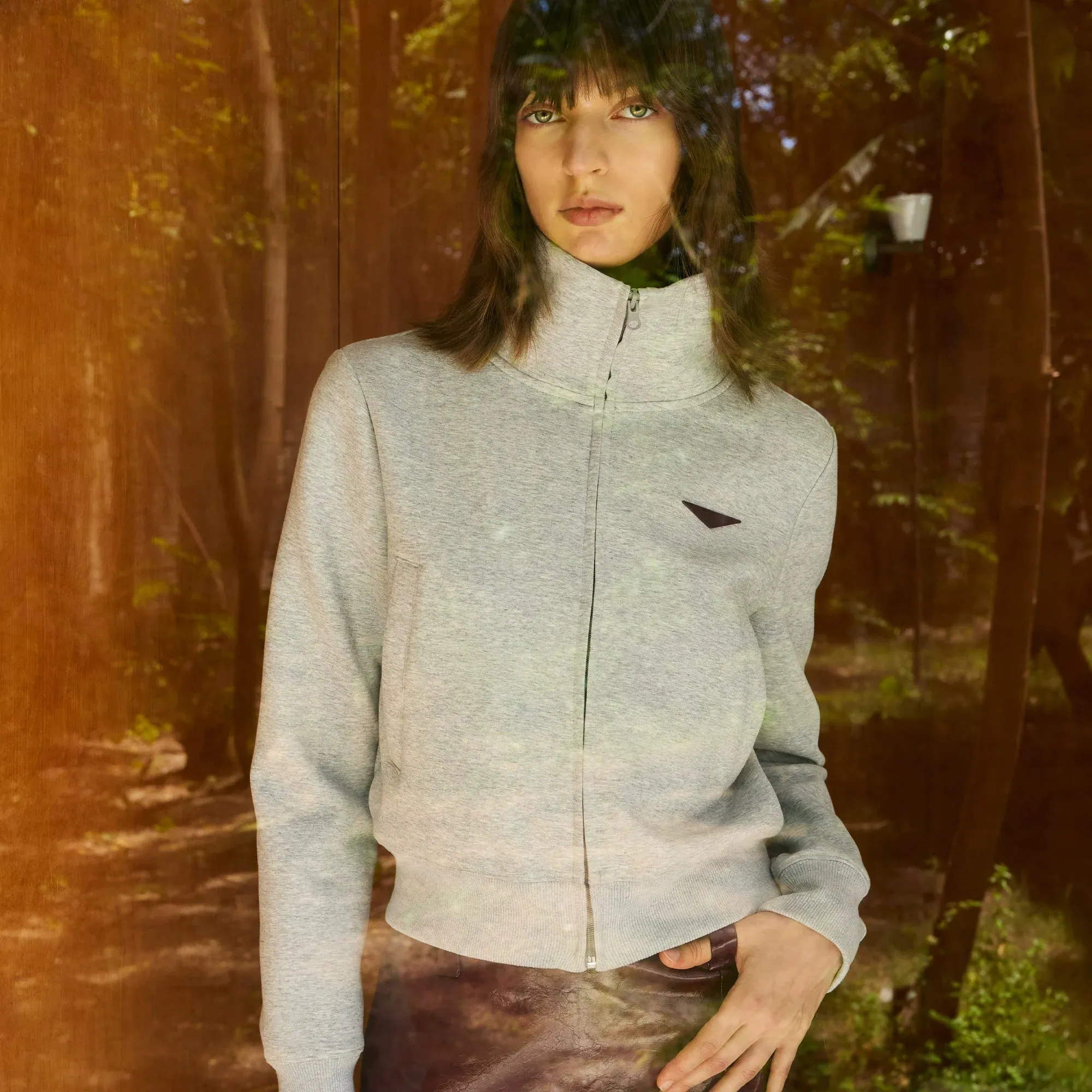 Minimalist High Collar Zip-Up Jacket