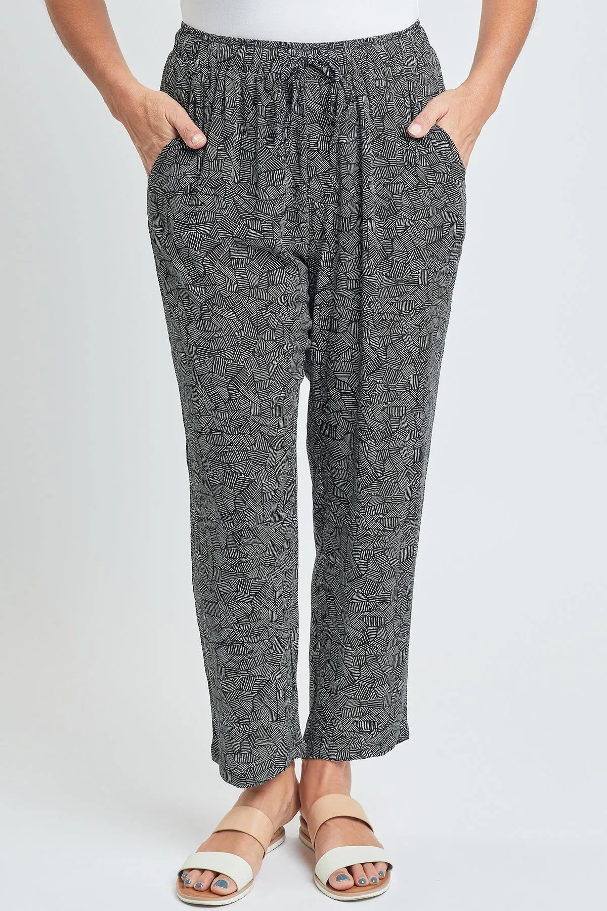 Missy Straight Tapered Drawstring Waistband Pants , Pack Of 6