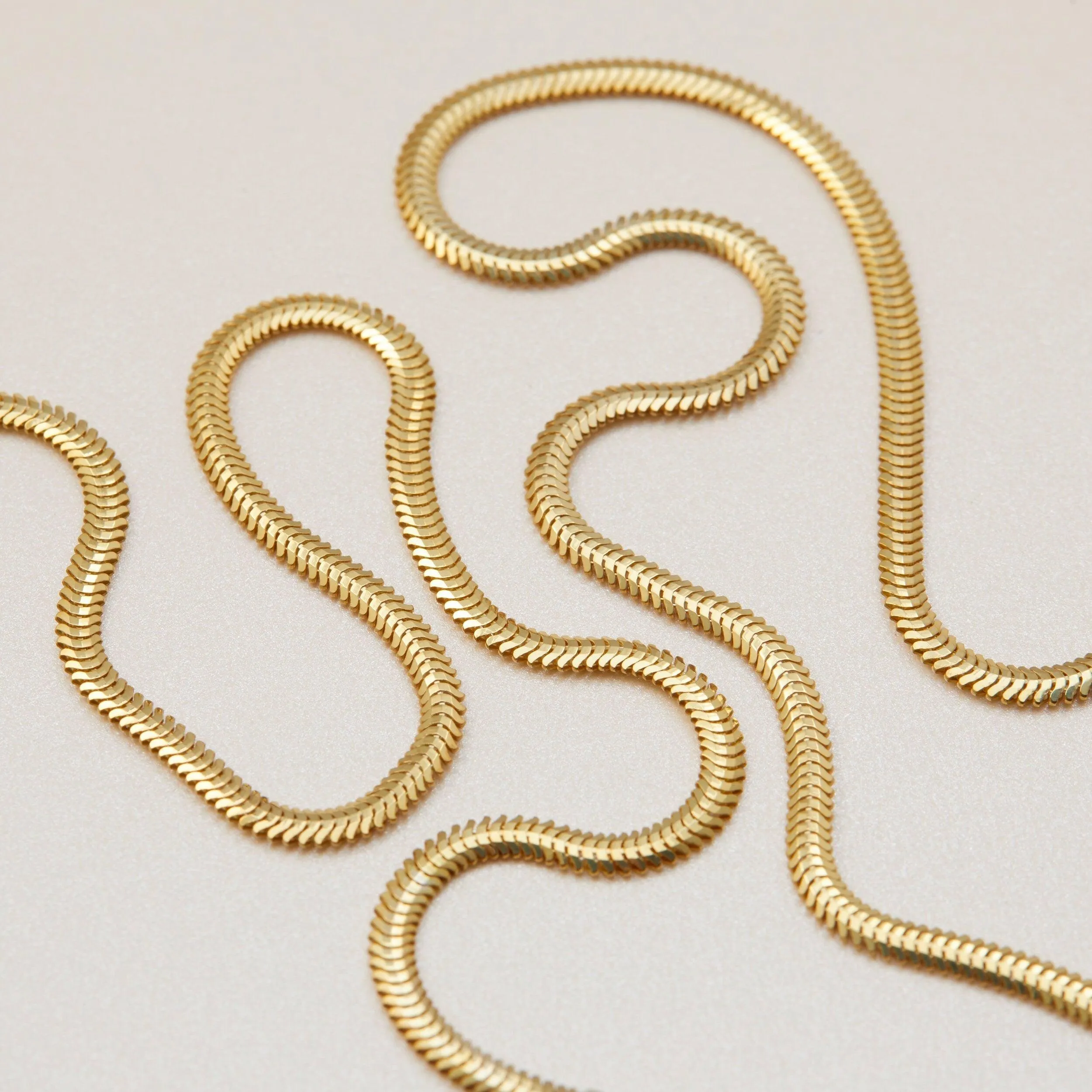 Name Necklace with Snake Chain - 18K Gold Vermeil