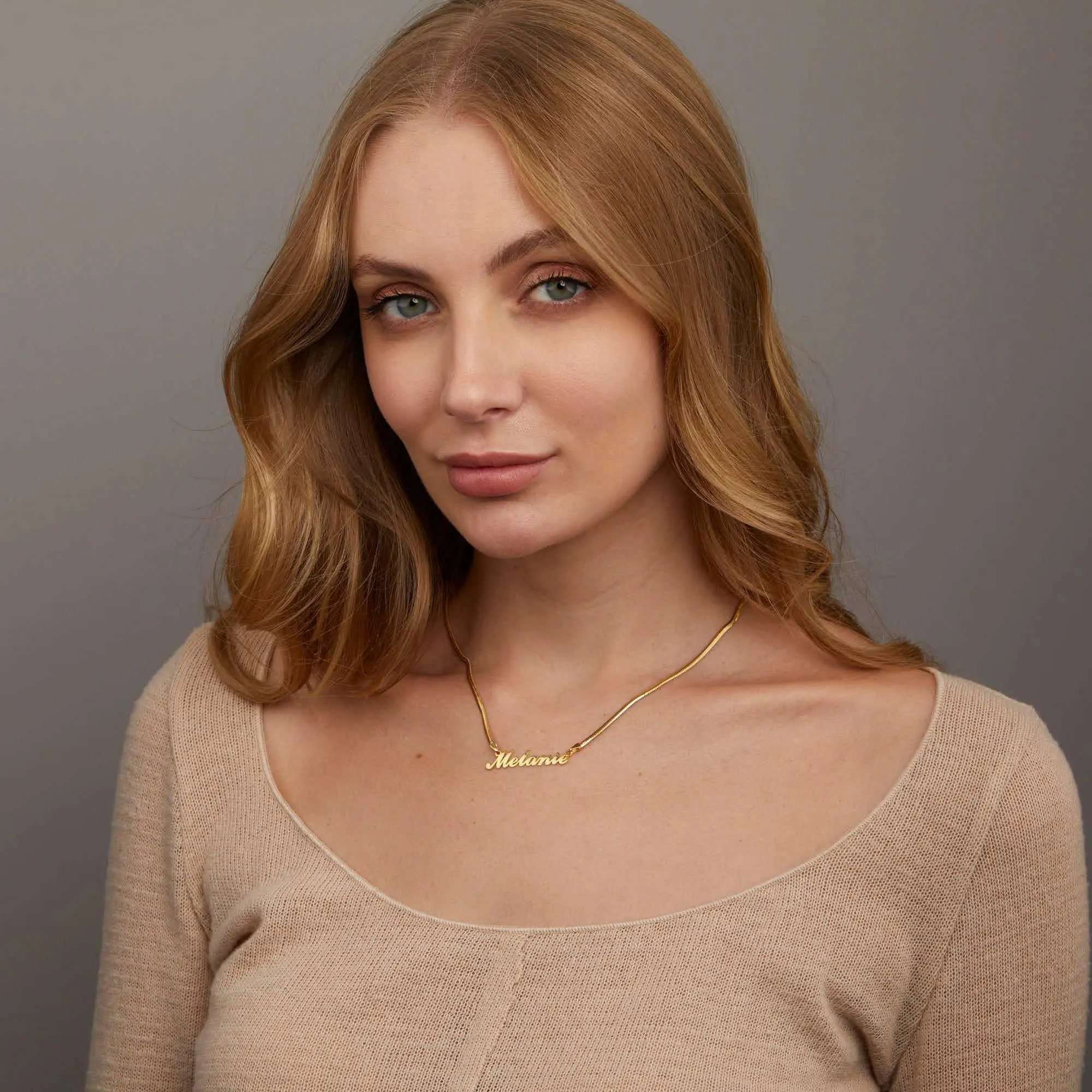 Name Necklace with Snake Chain - 18K Gold Vermeil