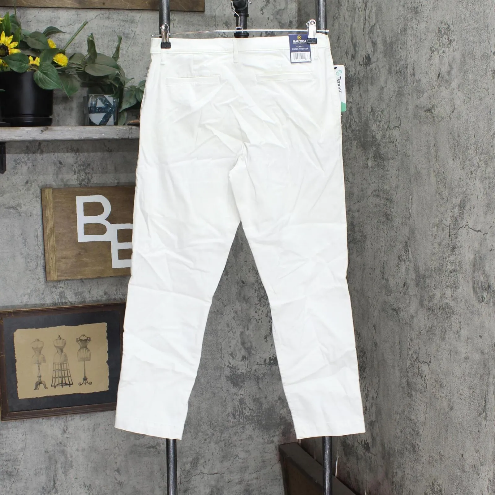 Nautica Womens Tencel Stretch Ankle Pant 1387342 White 4/27