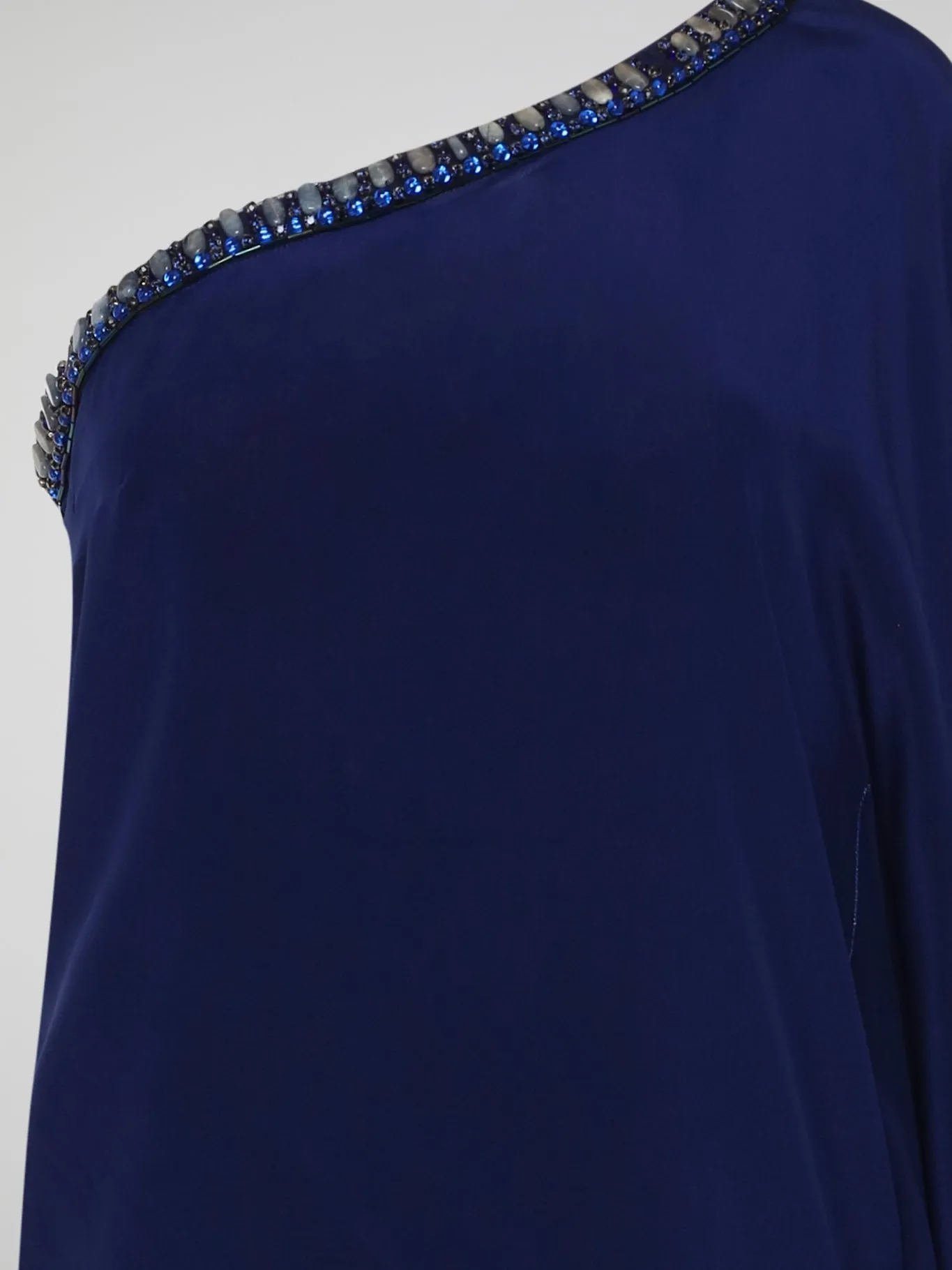 Navy Asymmetrical Studded Dress