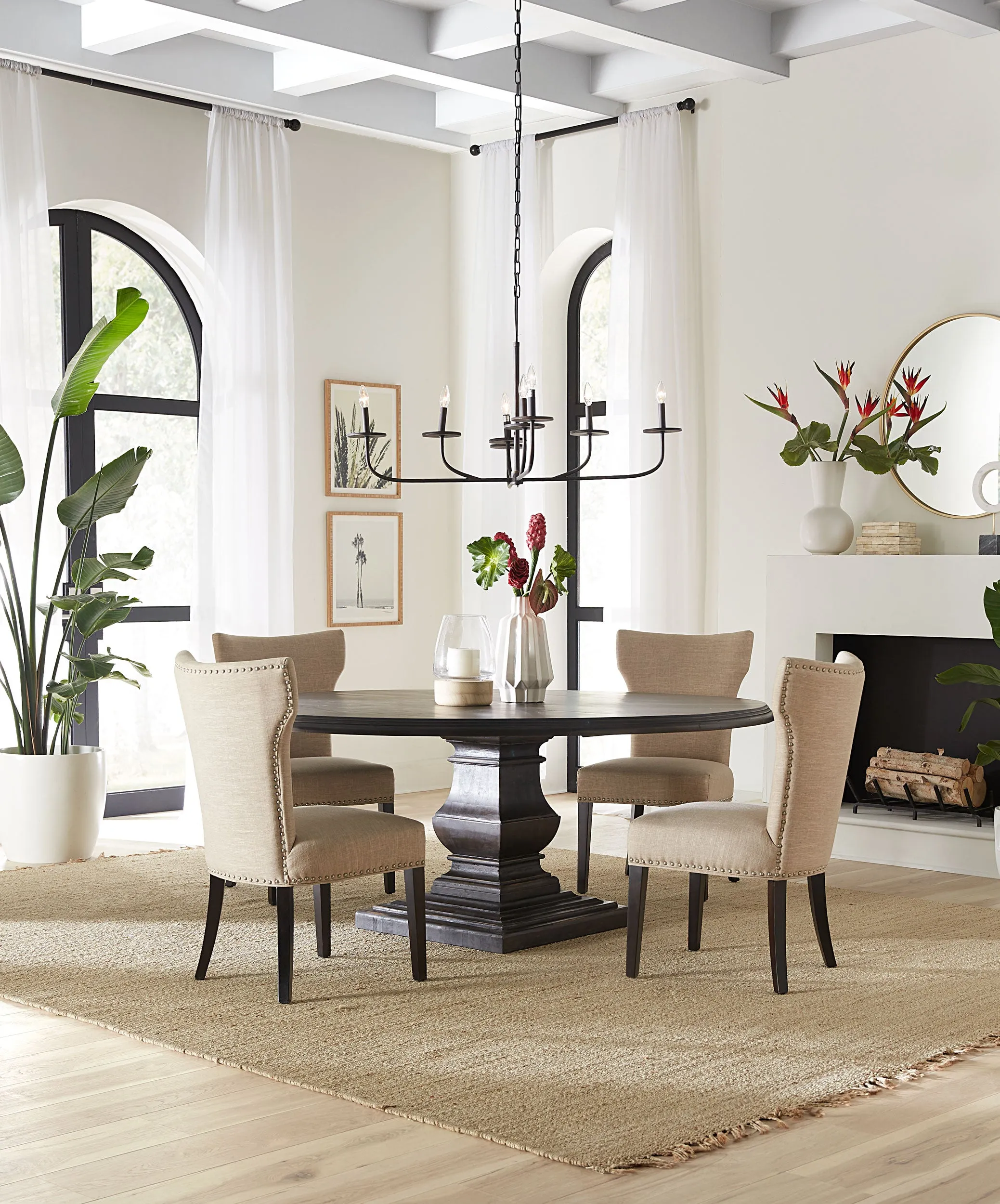 Nimes 60" Round Dining Table Weathered Mango
