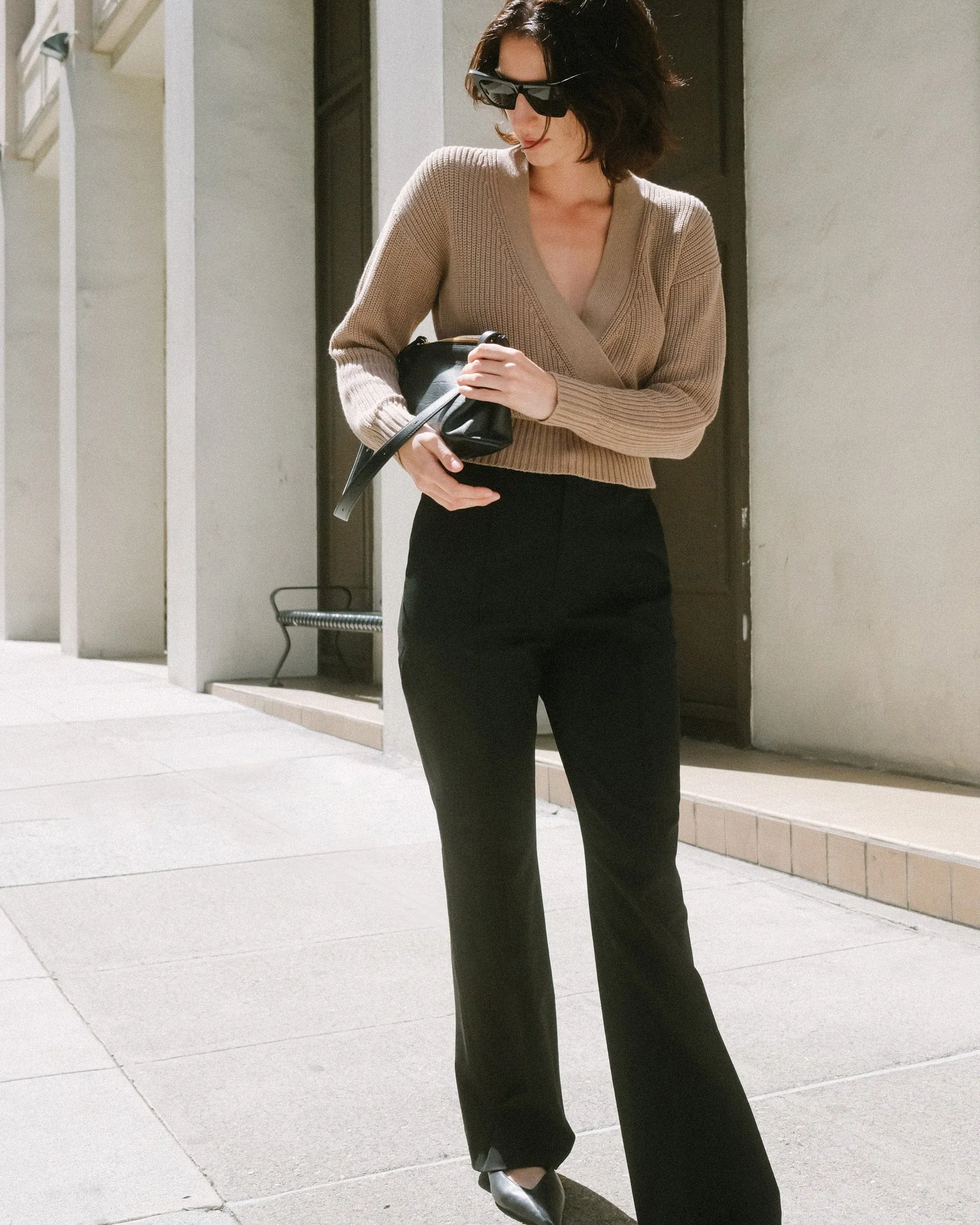 Noora Front-Seam Flare Pant
