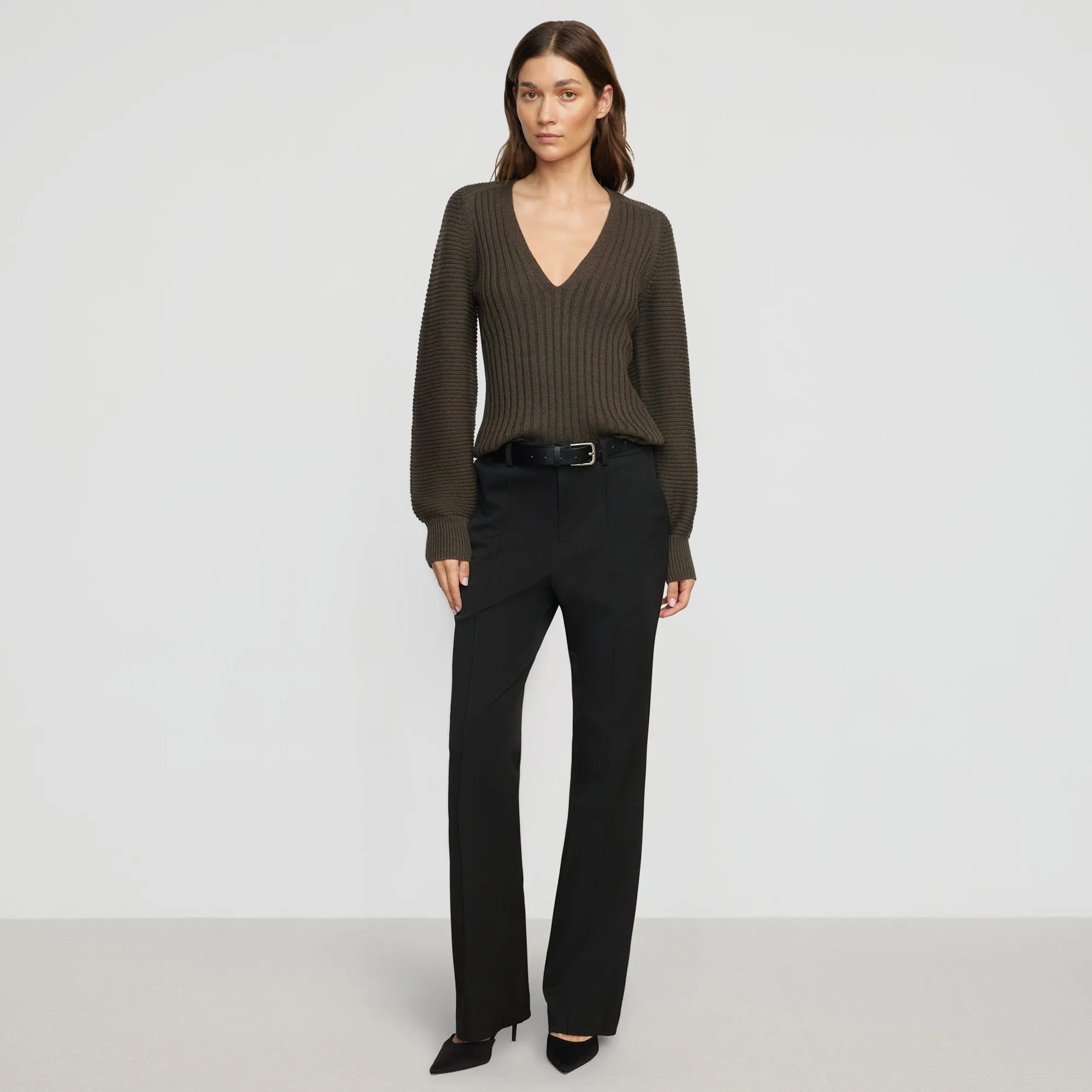 Noora Front-Seam Flare Pant