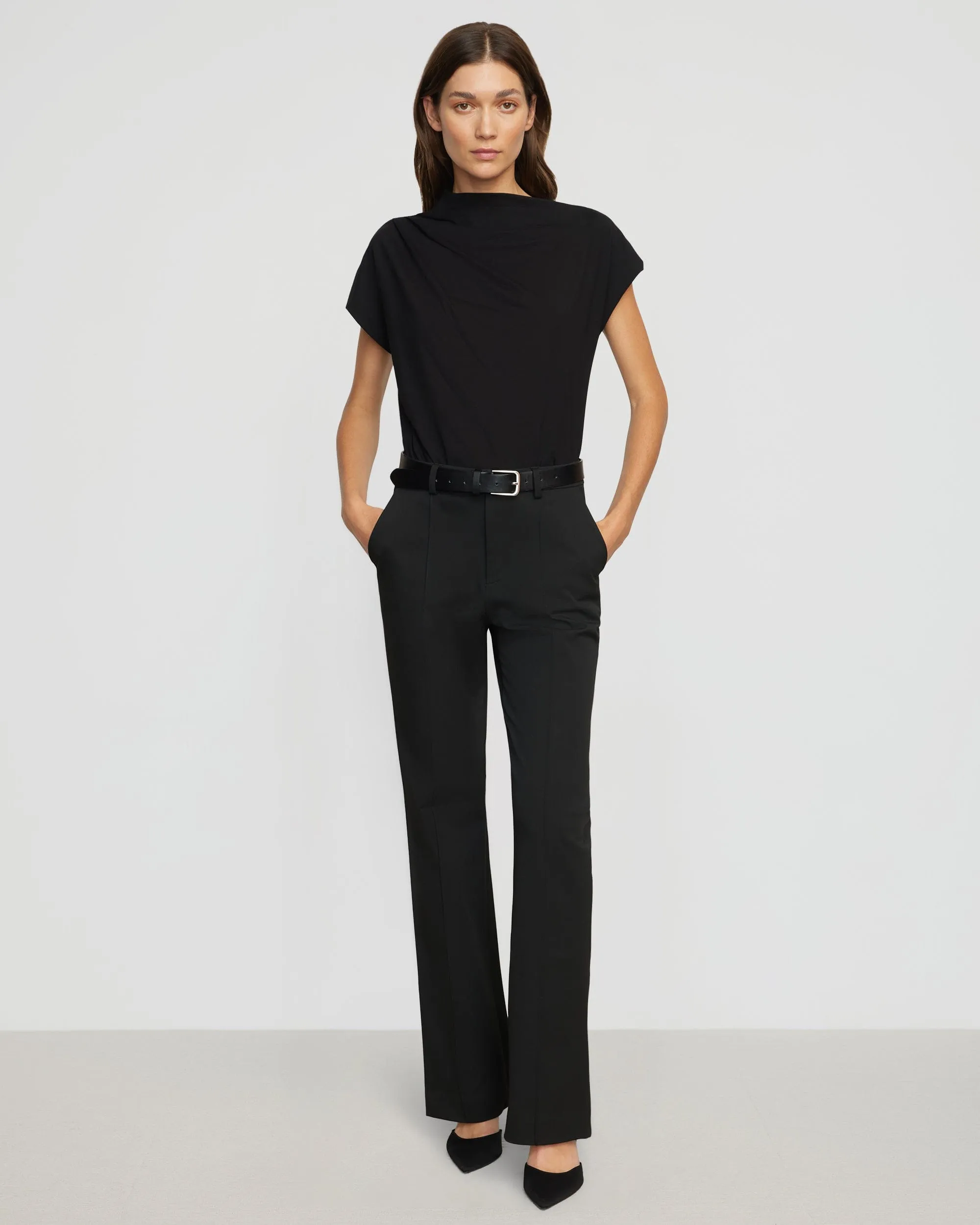 Noora Front-Seam Flare Pant