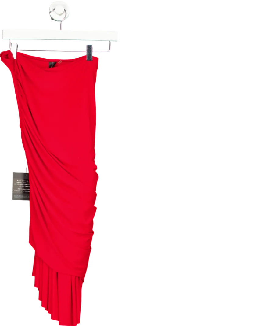 Norma Kamali Diana Gown In Tiger Red UK XS